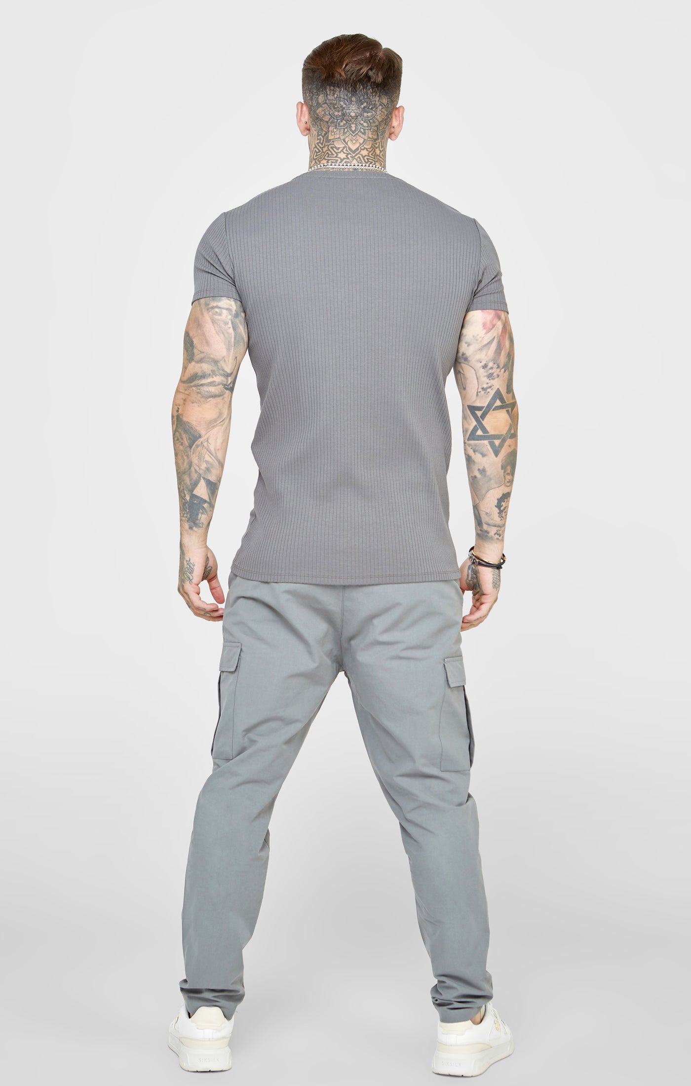 Load image into Gallery viewer, Grey Rib Knit T-Shirt (4)