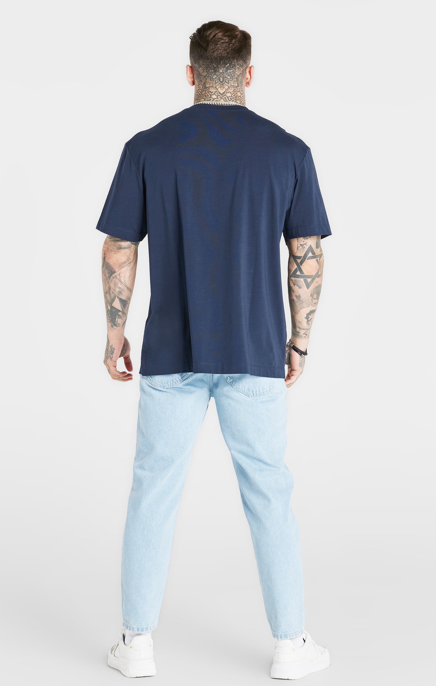 Load image into Gallery viewer, Navy Varsity Oversized T-Shirt (4)