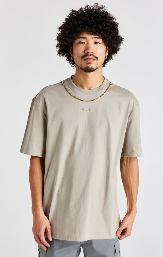 Beige Oversized Chain T-Shirt