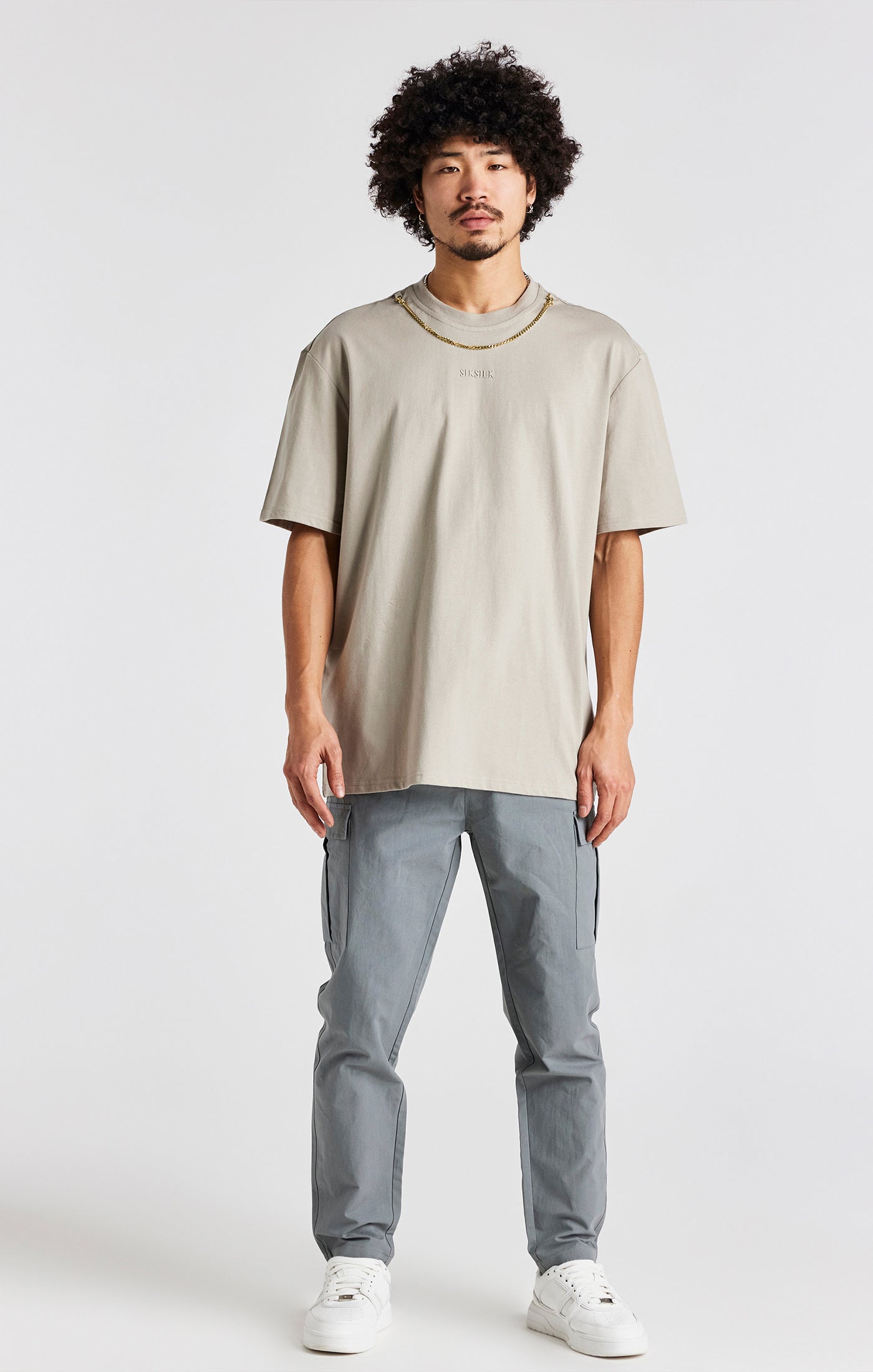 Load image into Gallery viewer, Beige Oversized Chain T-Shirt (3)