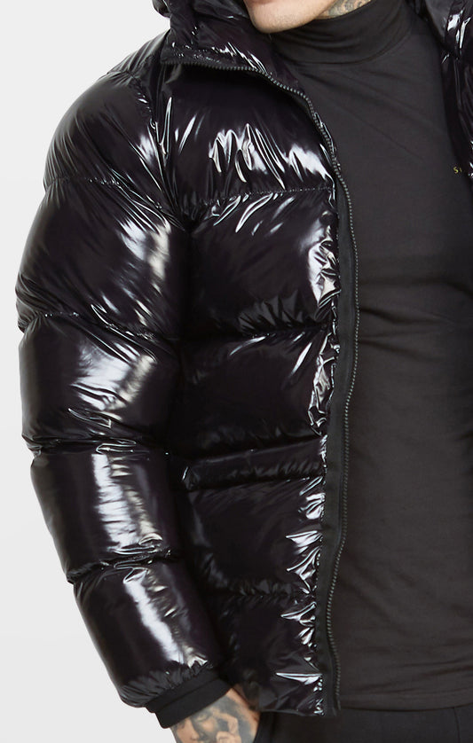 Black Gloss Puffer Jacket