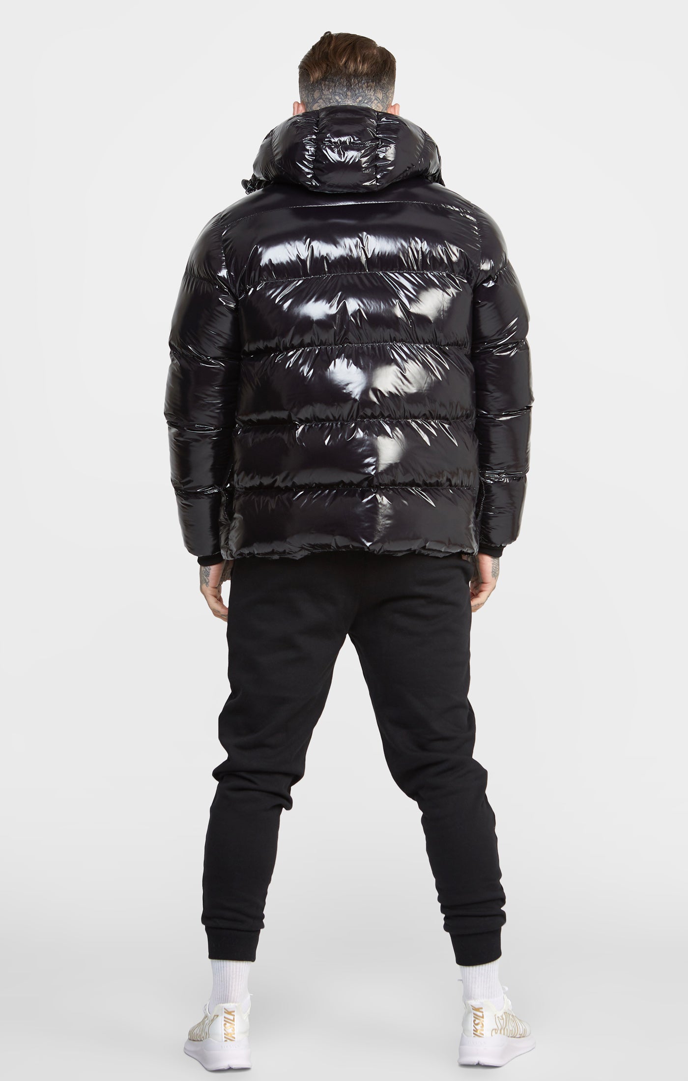 Load image into Gallery viewer, Black Gloss Puffer Jacket (4)