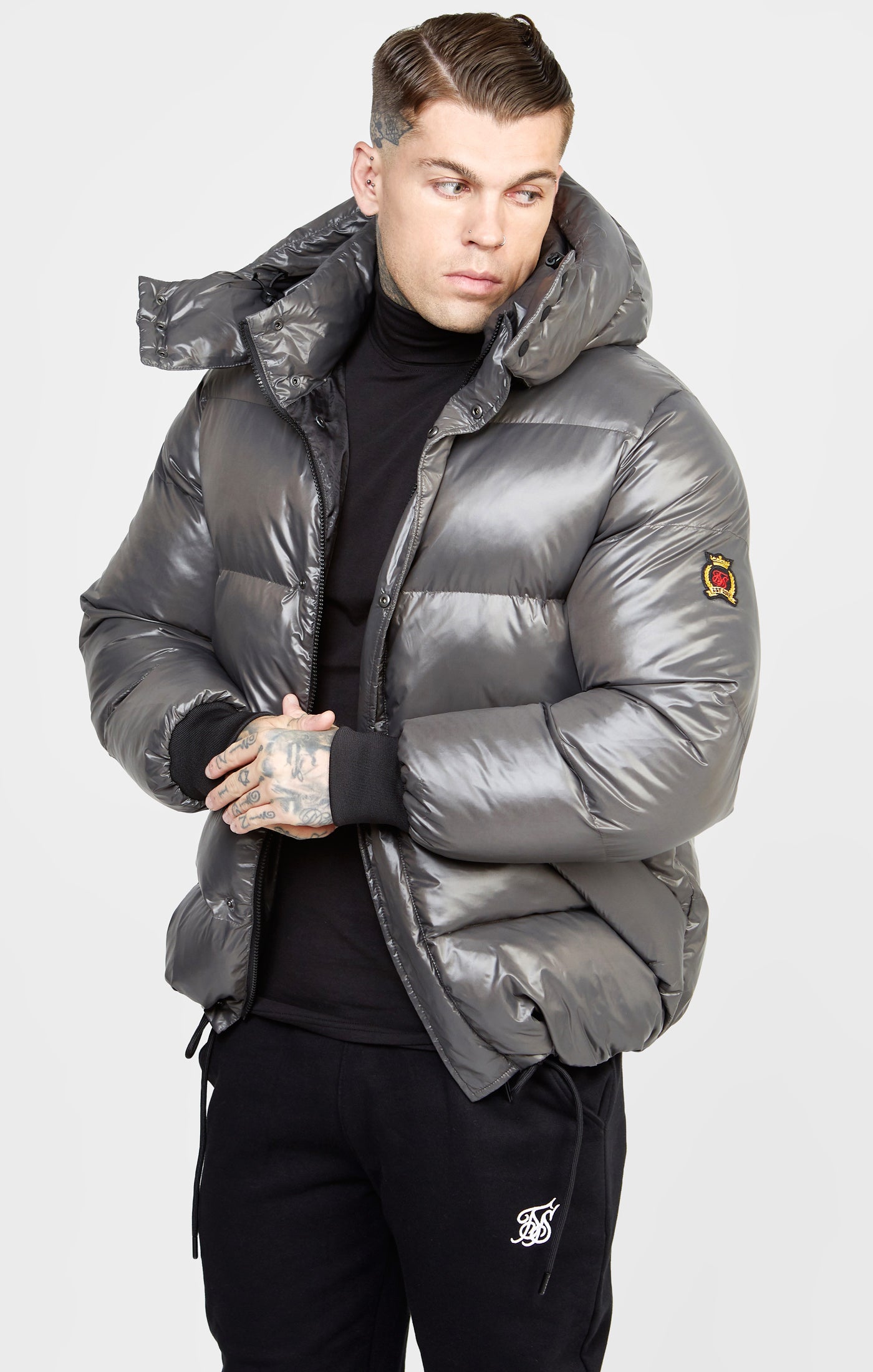 Load image into Gallery viewer, Grey Puffer Jacket
