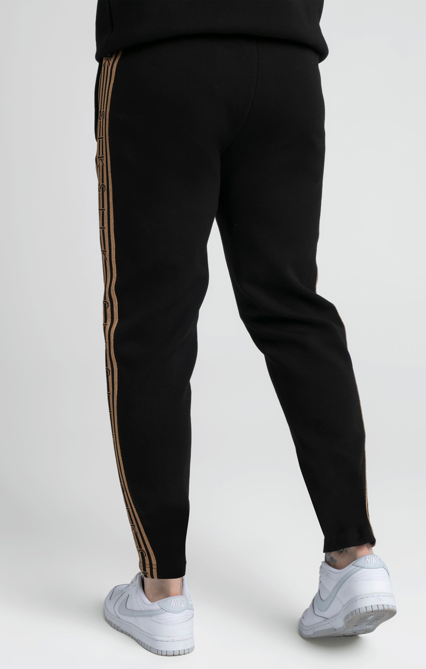 Load image into Gallery viewer, Black, Gold Knitted Tape Track Pant (3)
