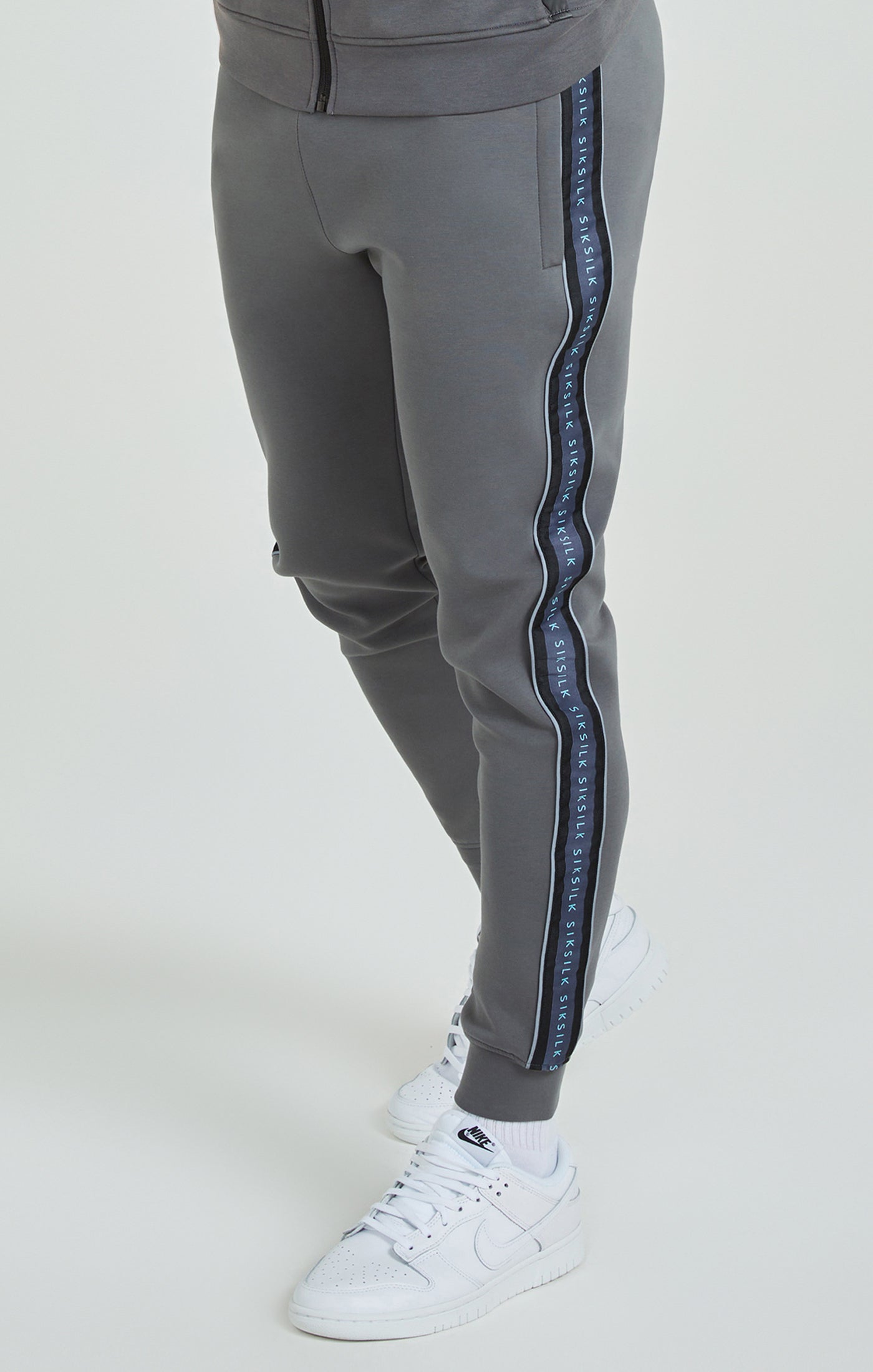 Load image into Gallery viewer, Grey Branded Tape Track Pant