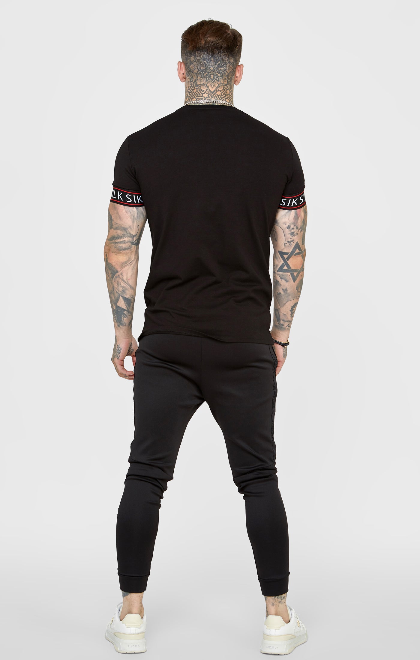 Load image into Gallery viewer, Black Taped Elasticated Cuff T-Shirt (4)