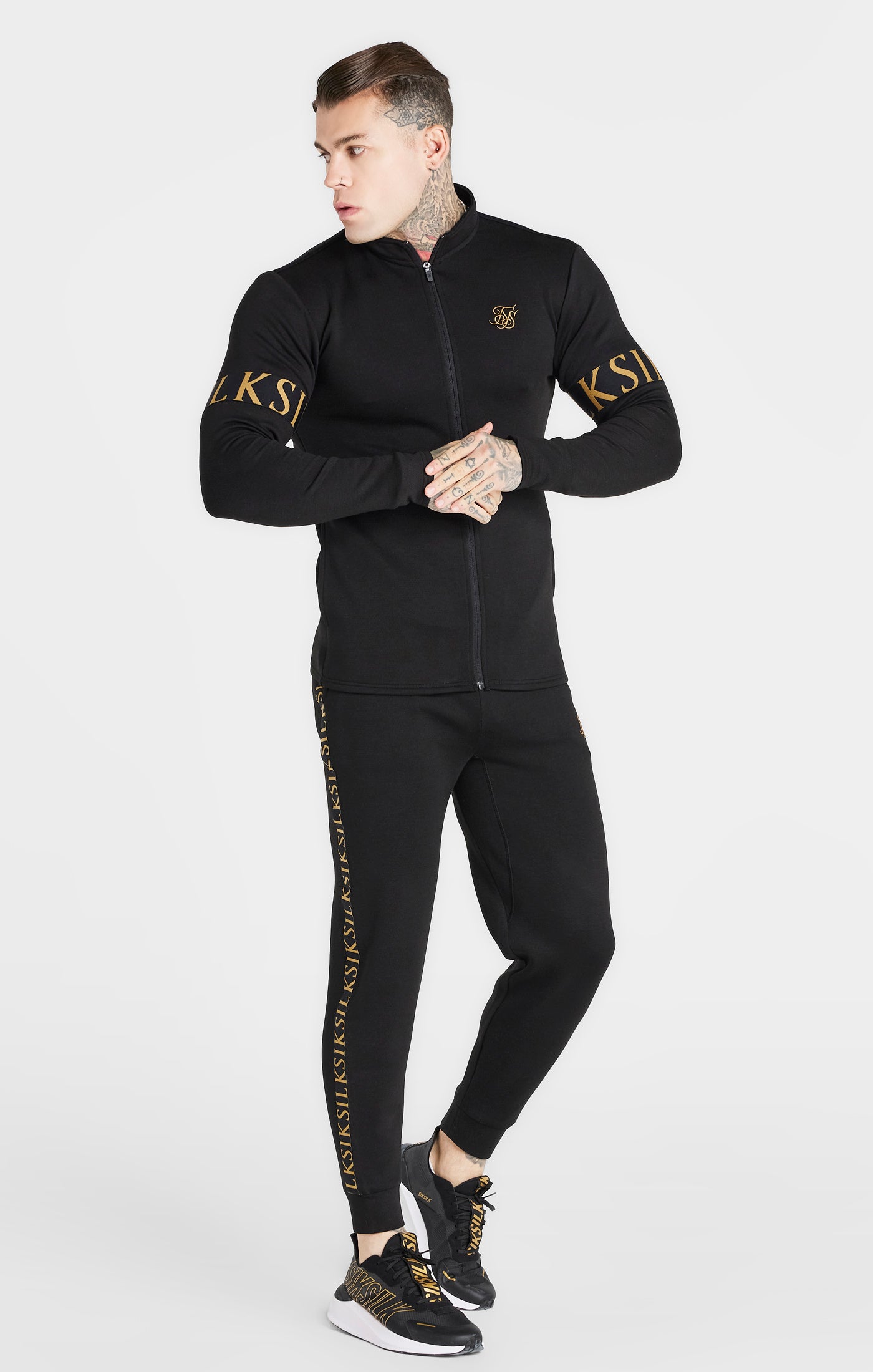 Load image into Gallery viewer, Black Dynamic Fitted Track Pant (1)
