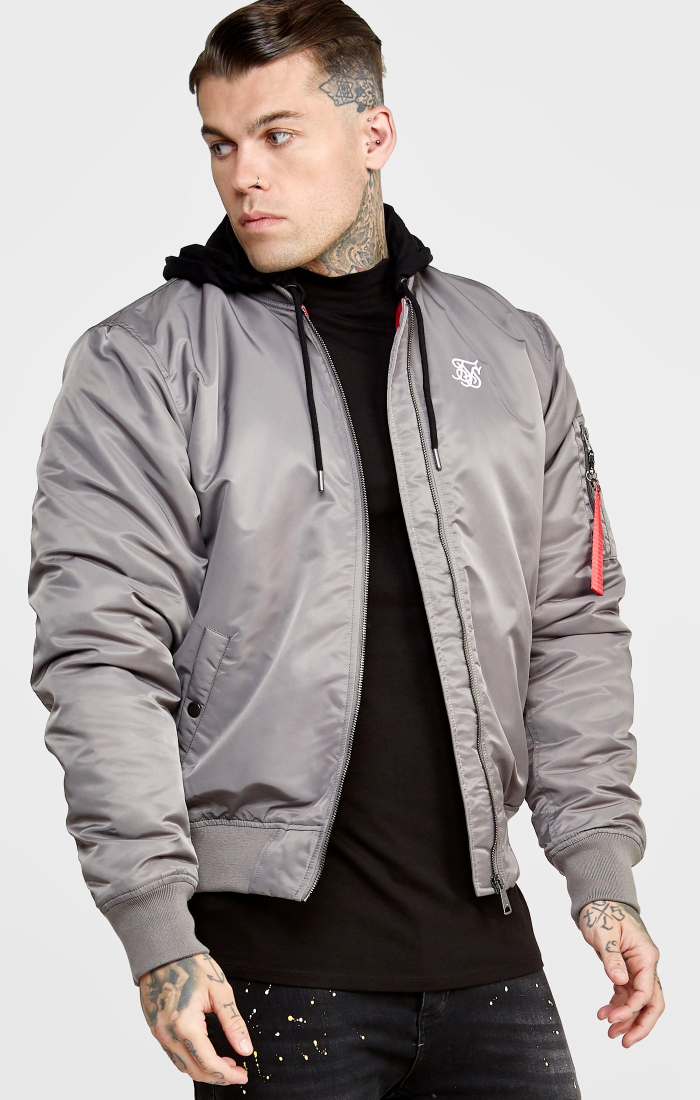 Load image into Gallery viewer, Grey Flight Bomber Jacket