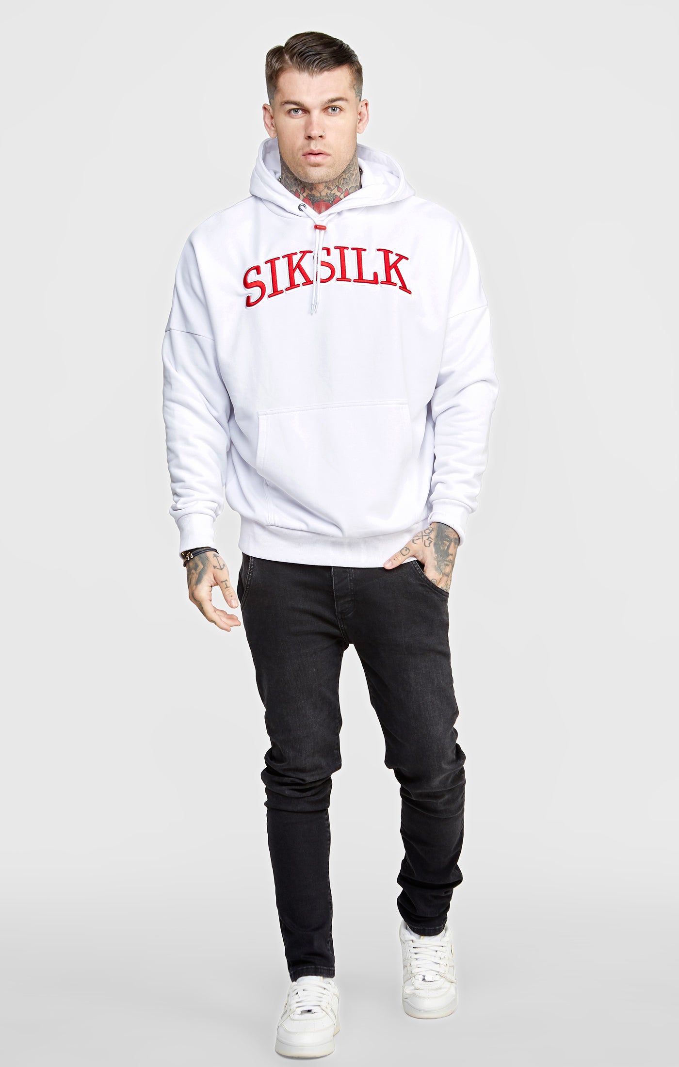 Load image into Gallery viewer, White Logo Oversized Hoodie (2)
