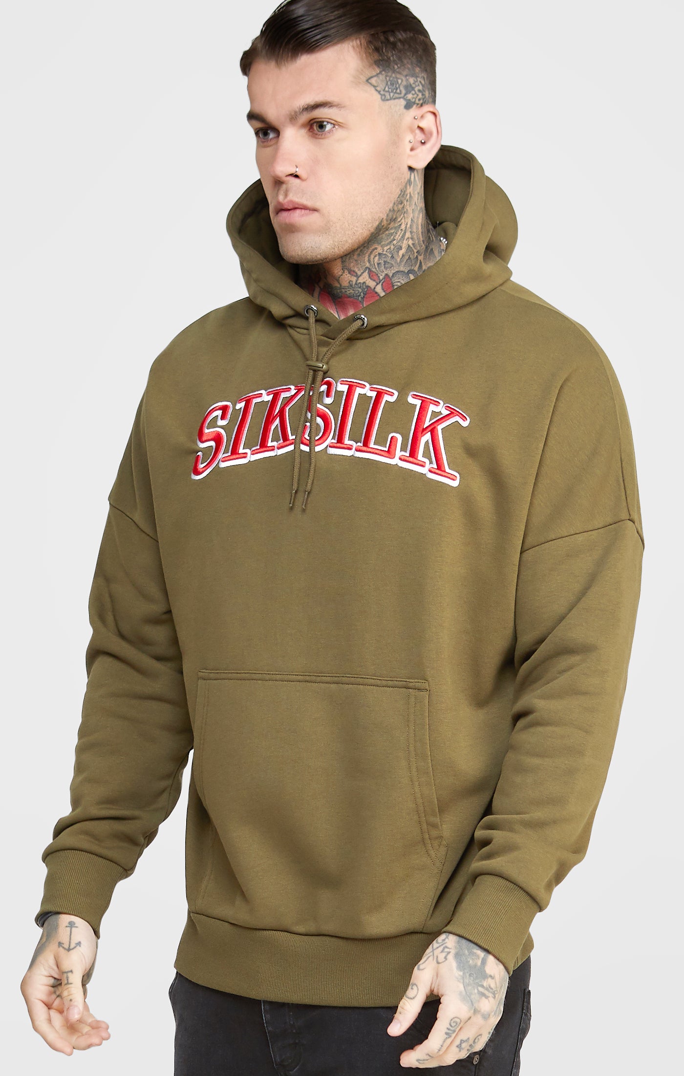 Load image into Gallery viewer, Khaki Logo Oversized Hoodie