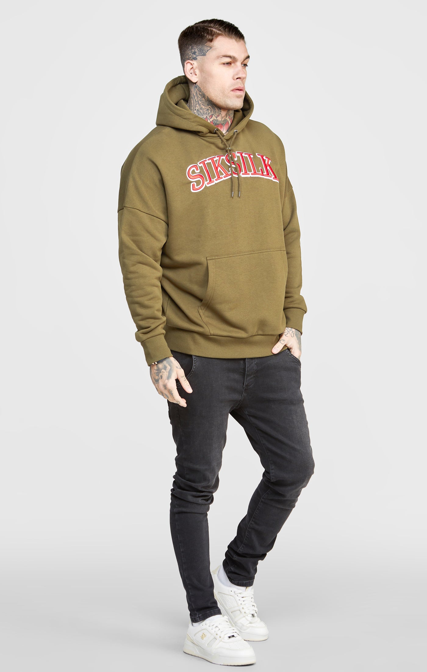 Load image into Gallery viewer, Khaki Logo Oversized Hoodie (3)