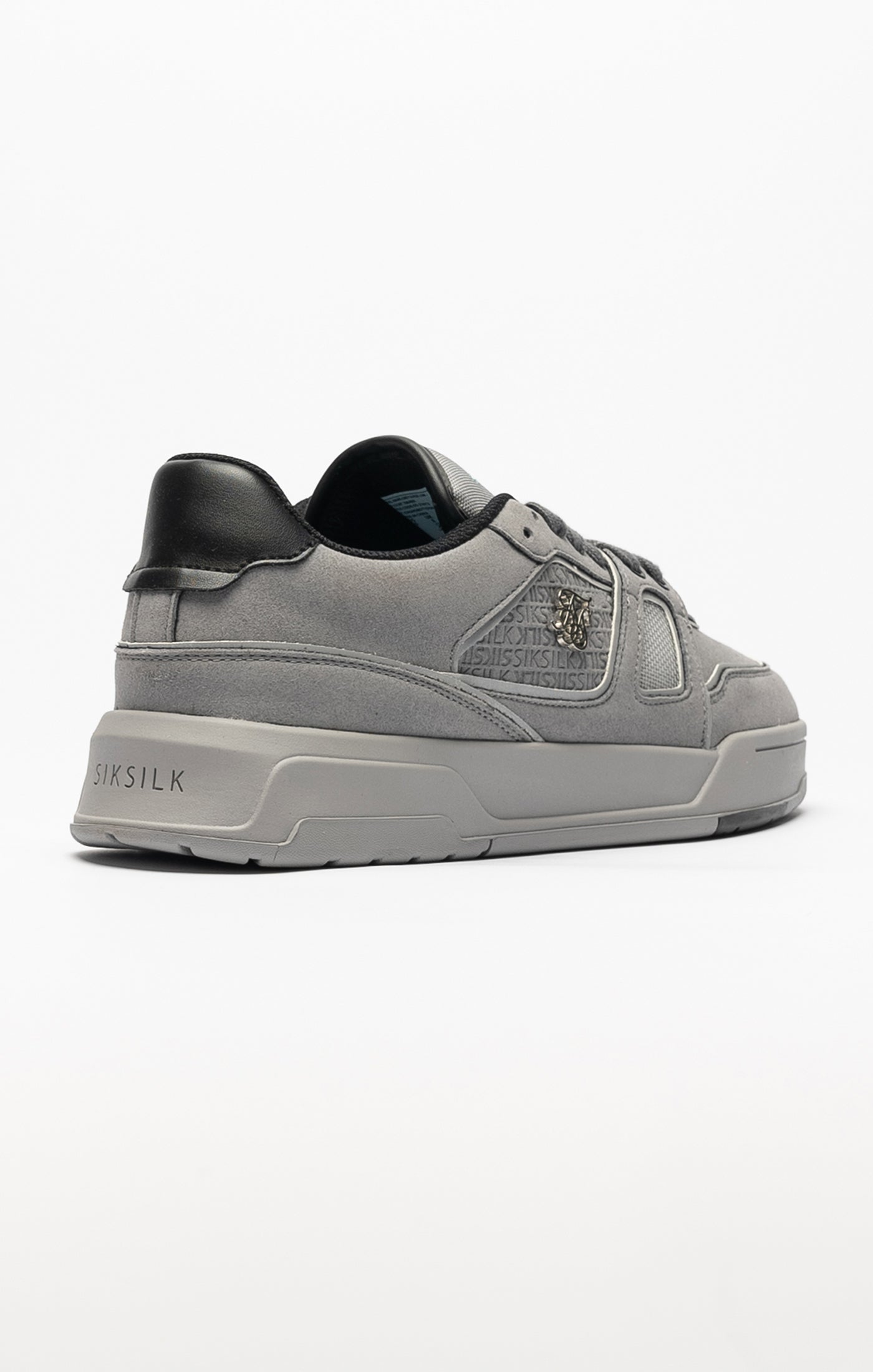 Load image into Gallery viewer, Grey Mixed Material Low Top Court Trainers (1)