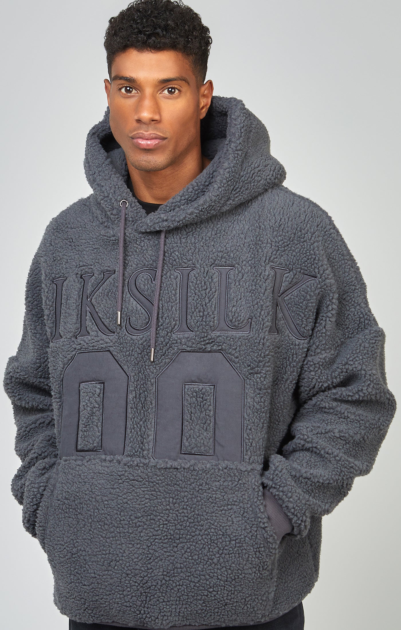 Load image into Gallery viewer, Charcoal Borg 89 Applique Overhead Hoodie