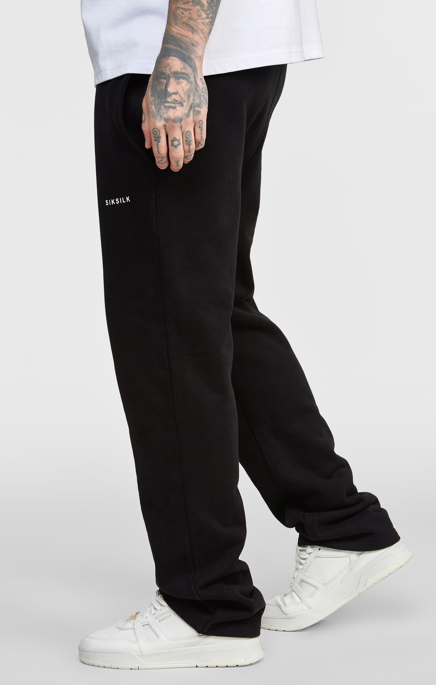 Load image into Gallery viewer, Black Open Cuff Jogger Pant (1)