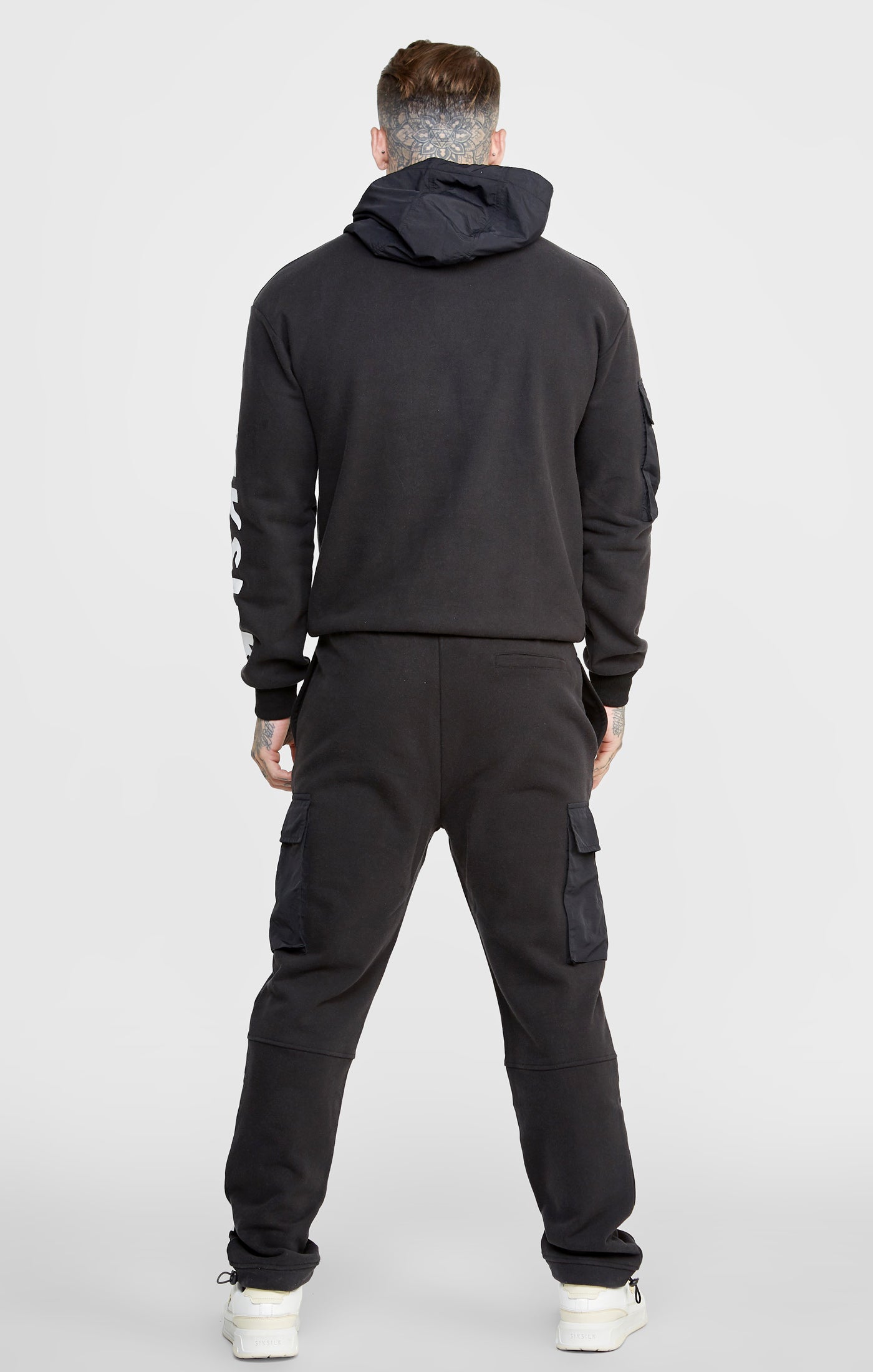 Load image into Gallery viewer, Black Contrast Pocket Oversized Hoodie (4)