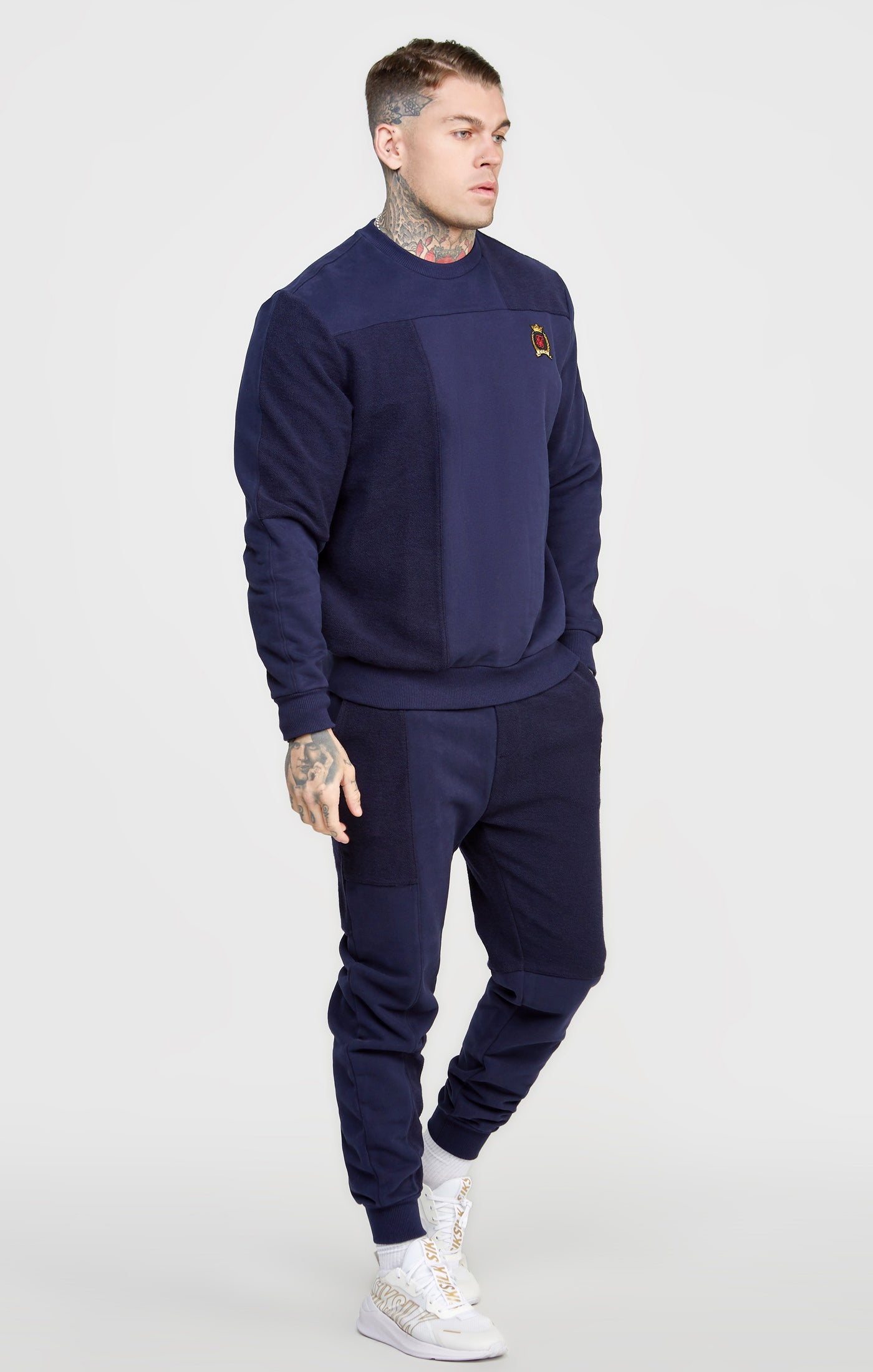 Load image into Gallery viewer, Navy Cut And Sew Reverse Oversized Sweat (2)