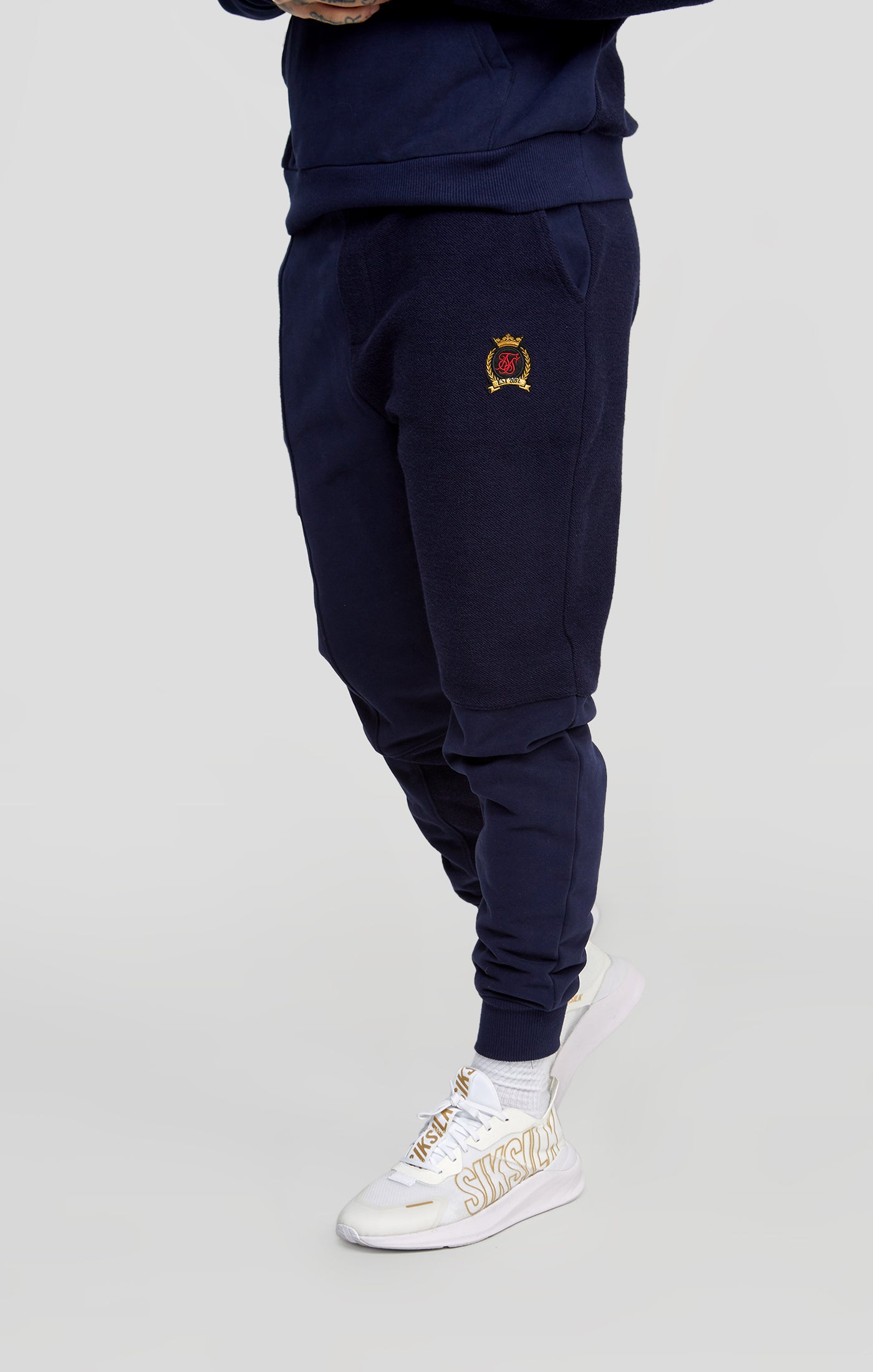 Load image into Gallery viewer, Navy Cut And Sew Reverse Jogger