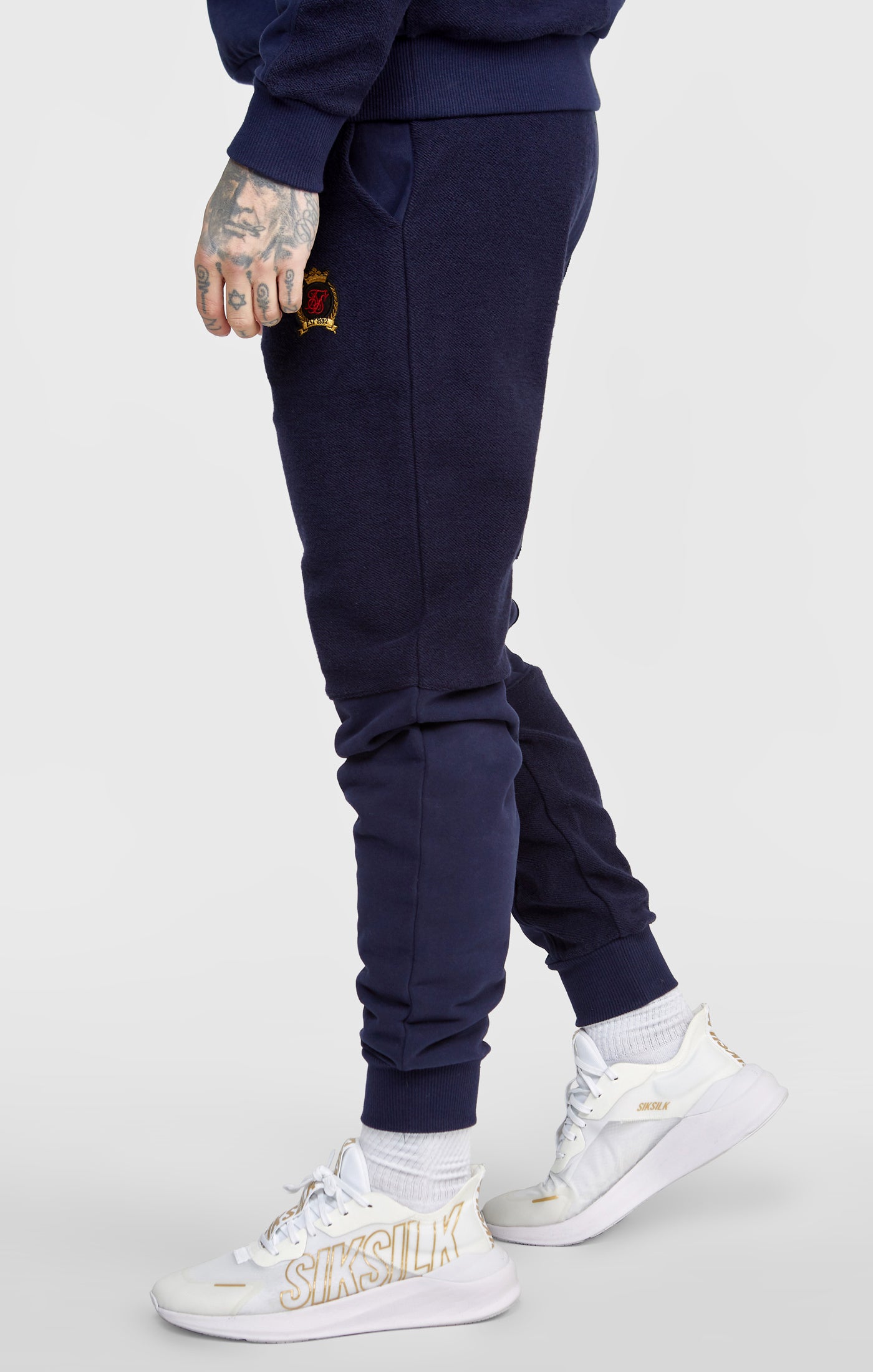 Load image into Gallery viewer, Navy Cut And Sew Reverse Jogger (1)