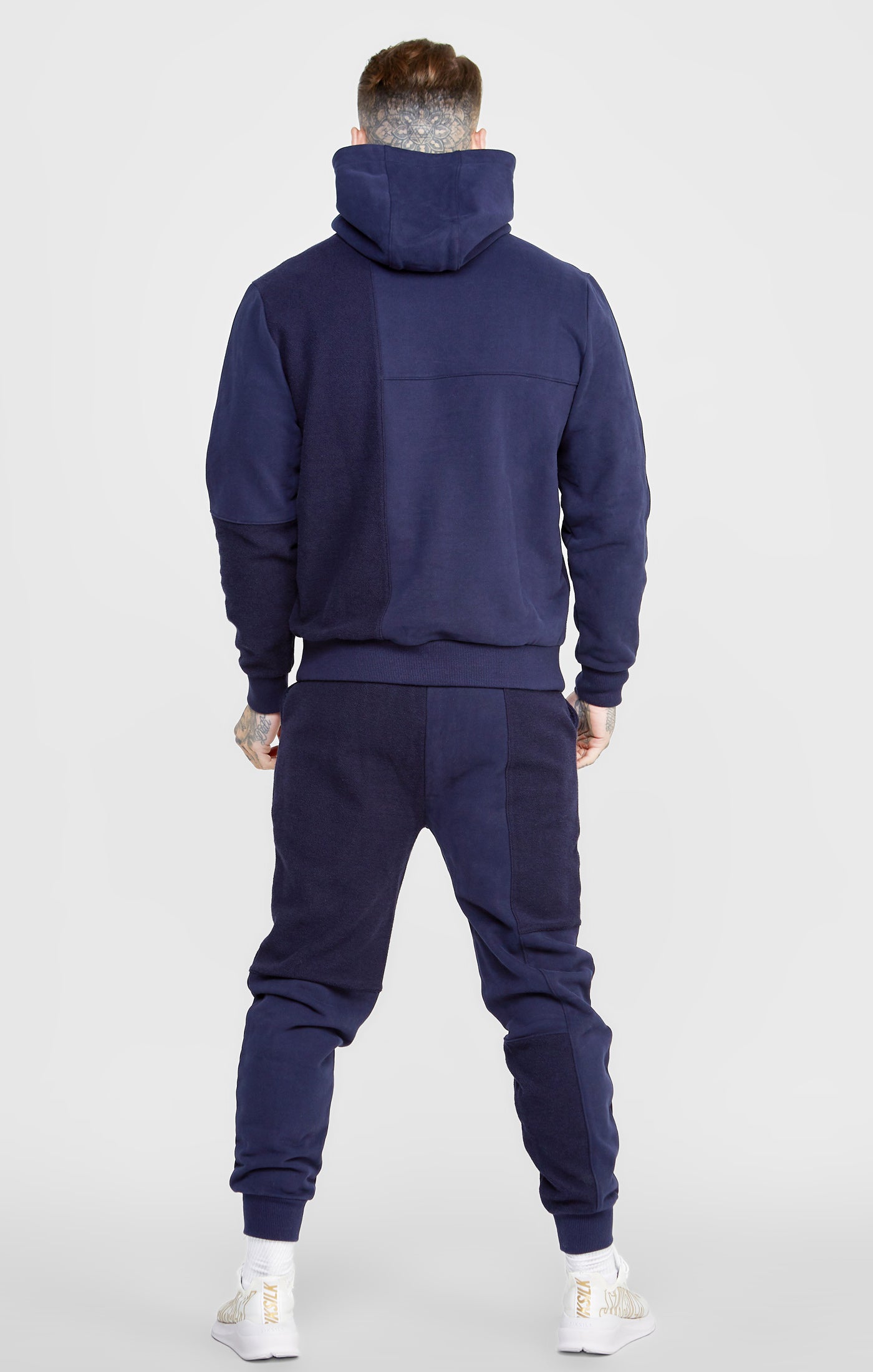 Load image into Gallery viewer, Navy Cut And Sew Reverse Oversized Hoodie (4)