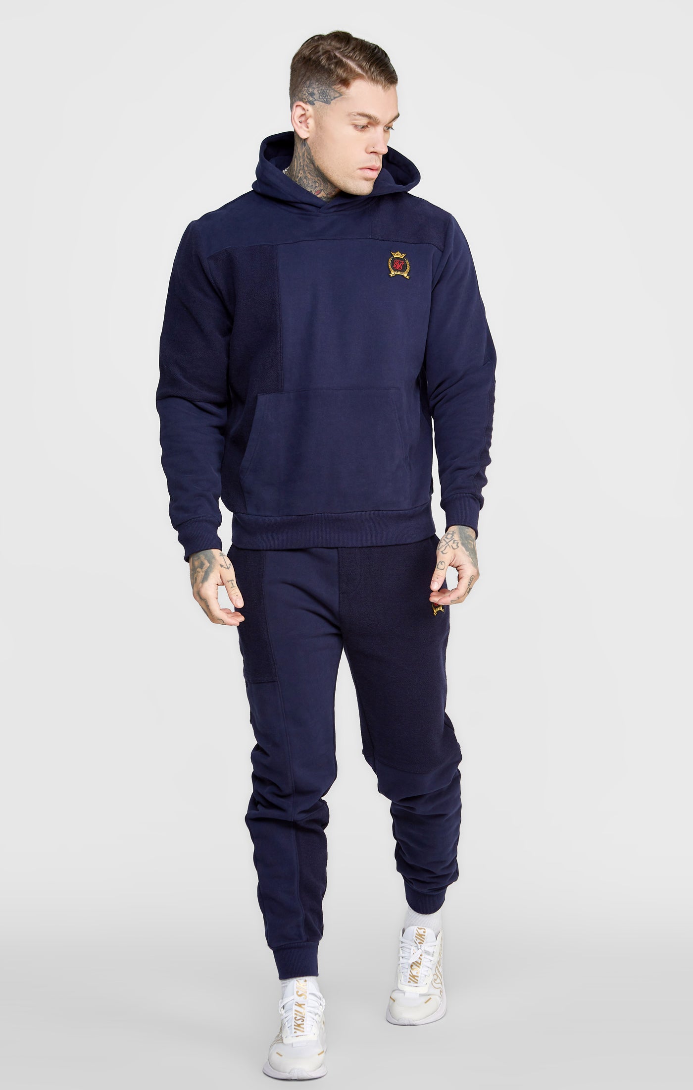 Load image into Gallery viewer, Navy Cut And Sew Reverse Jogger (3)