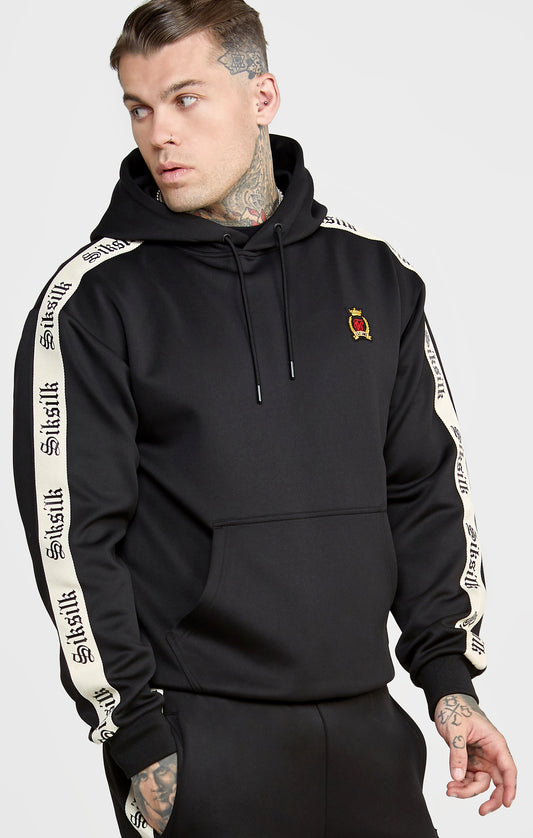Black Poly Hoodie W Gothic Taping