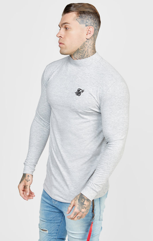 Navy Twin Pack Long Sleeve High Neck Muscle Fit T-Shirt