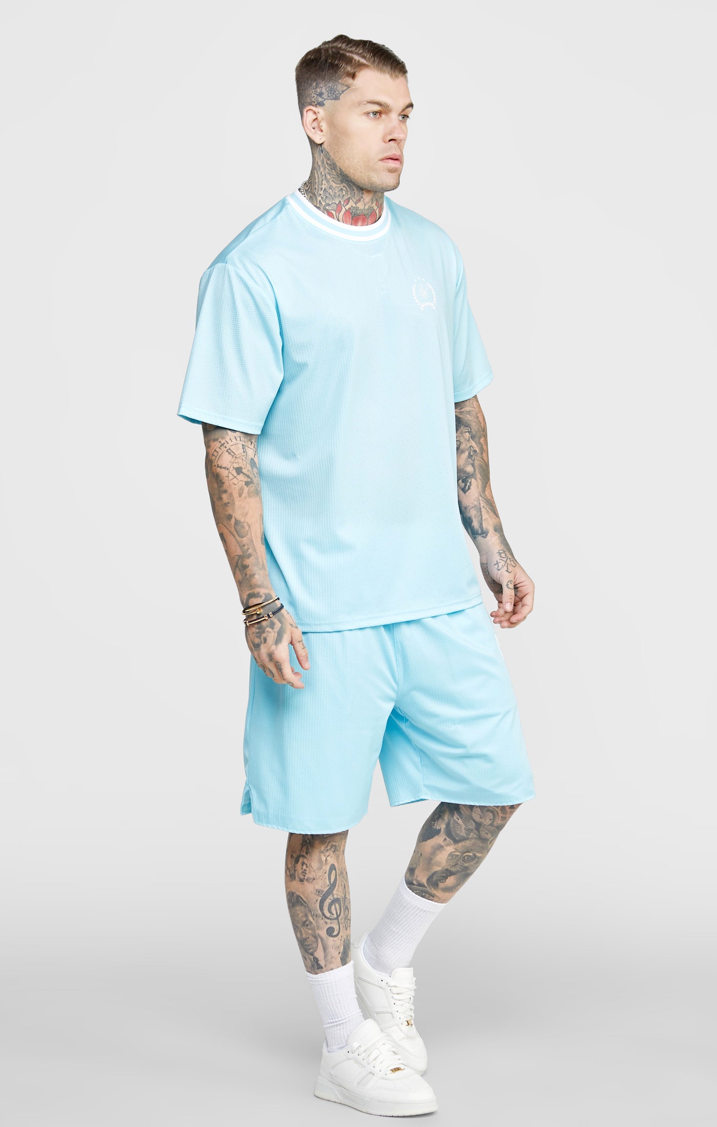 Load image into Gallery viewer, Blue Mesh Loose Fit Short (2)