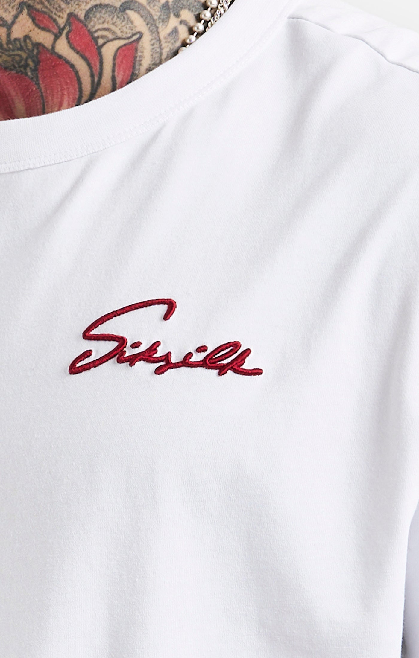 Load image into Gallery viewer, White Script Embroidery Oversized T-Shirt (2)