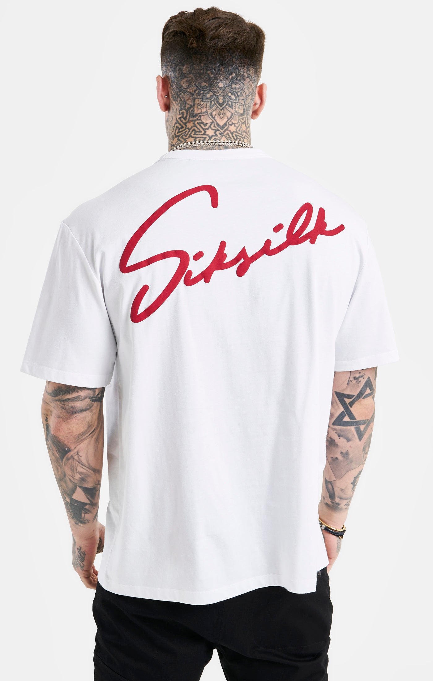 Load image into Gallery viewer, White Script Embroidery Oversized T-Shirt (6)