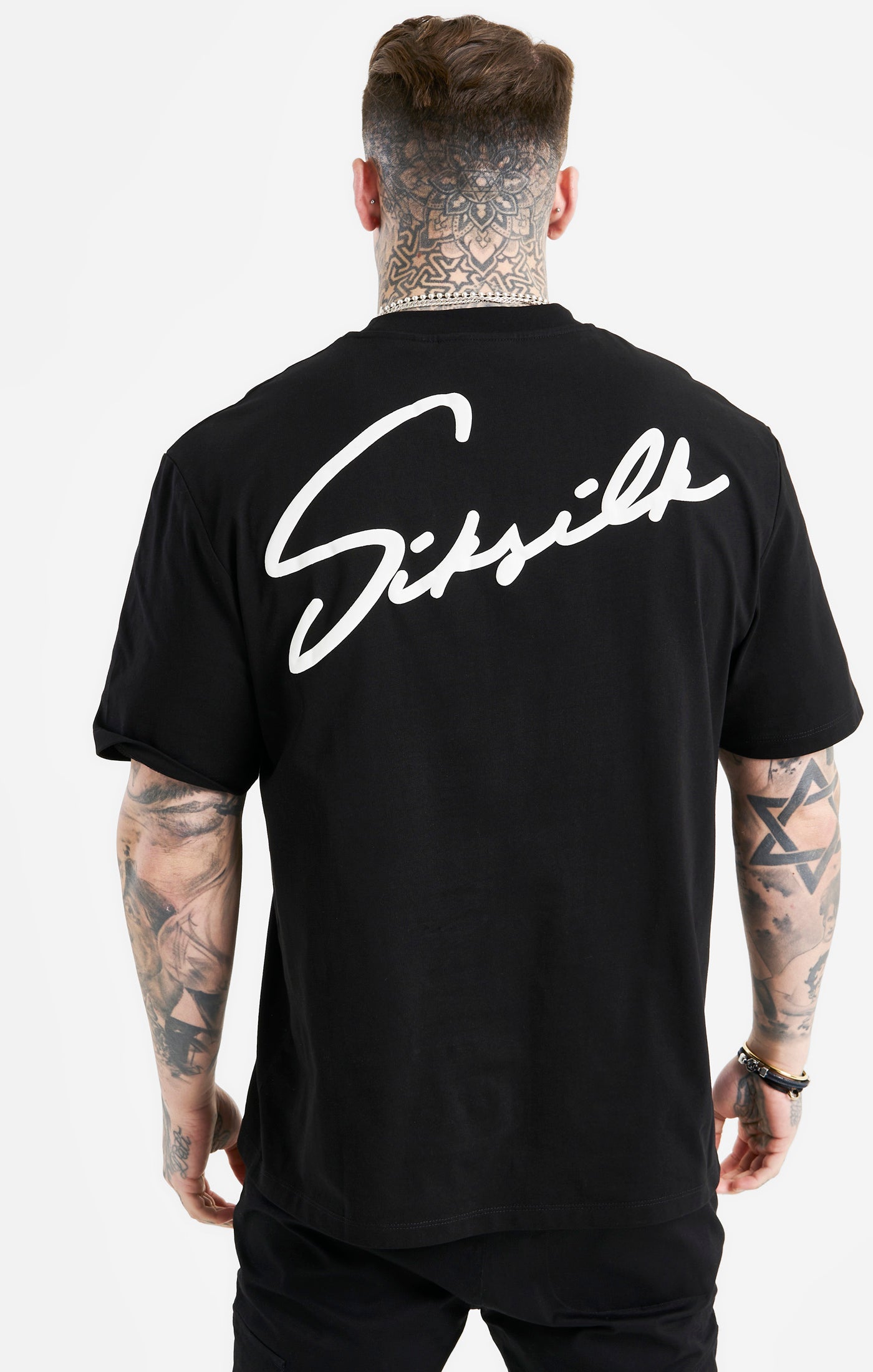 Load image into Gallery viewer, Black Script Embroidery Oversized T-Shirt (6)