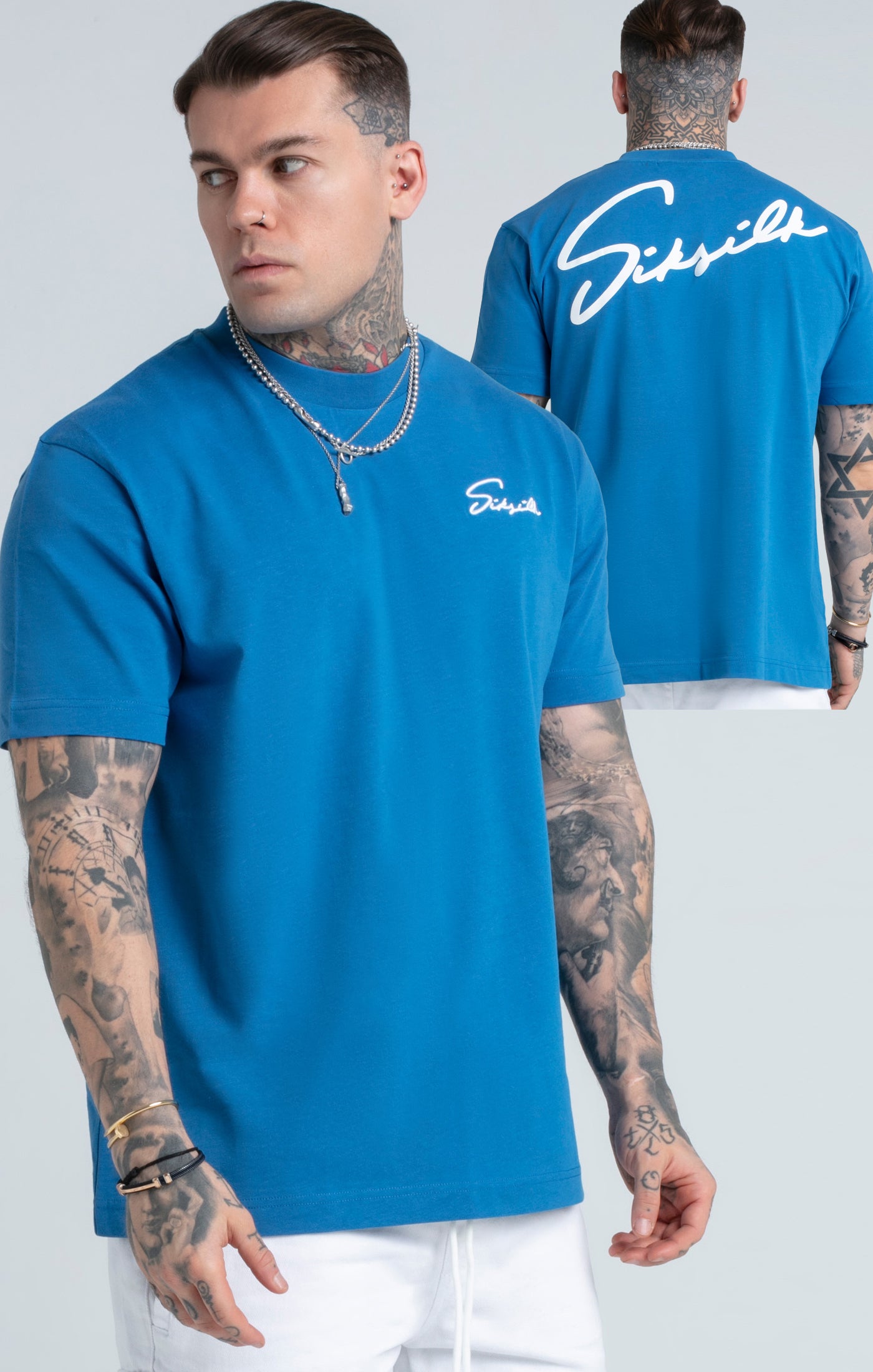Load image into Gallery viewer, Teal Script Print Oversized T-Shirt