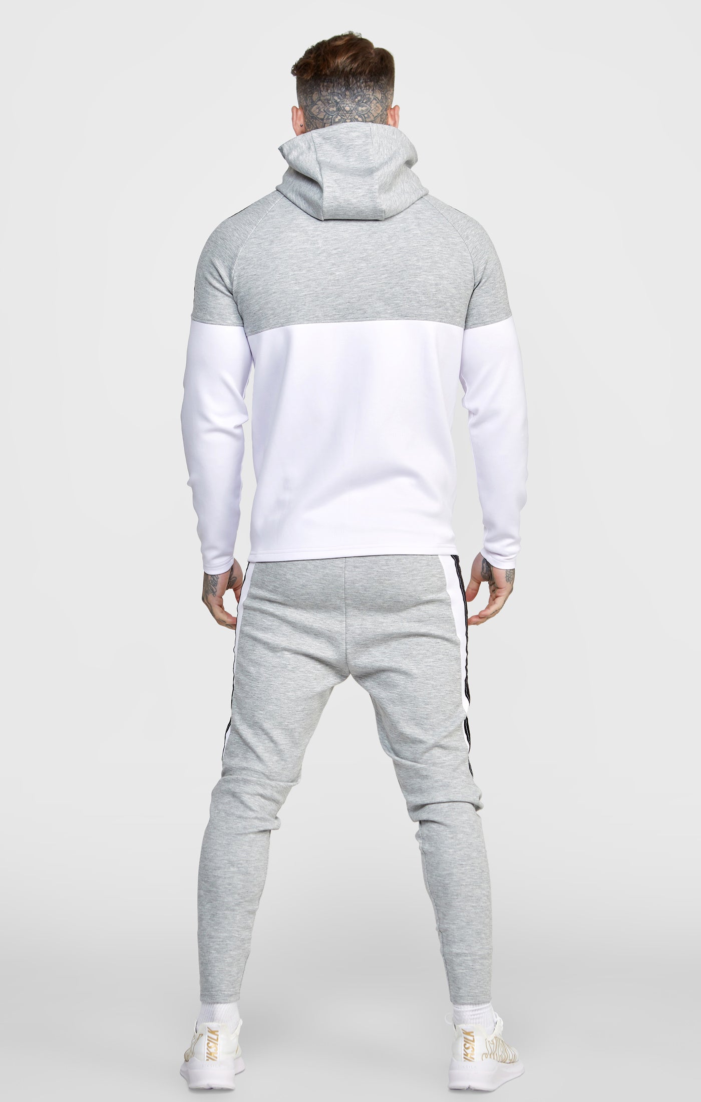 Load image into Gallery viewer, Grey Marl Zip Through Hoodie And Jogger Tracksuit Set (4)