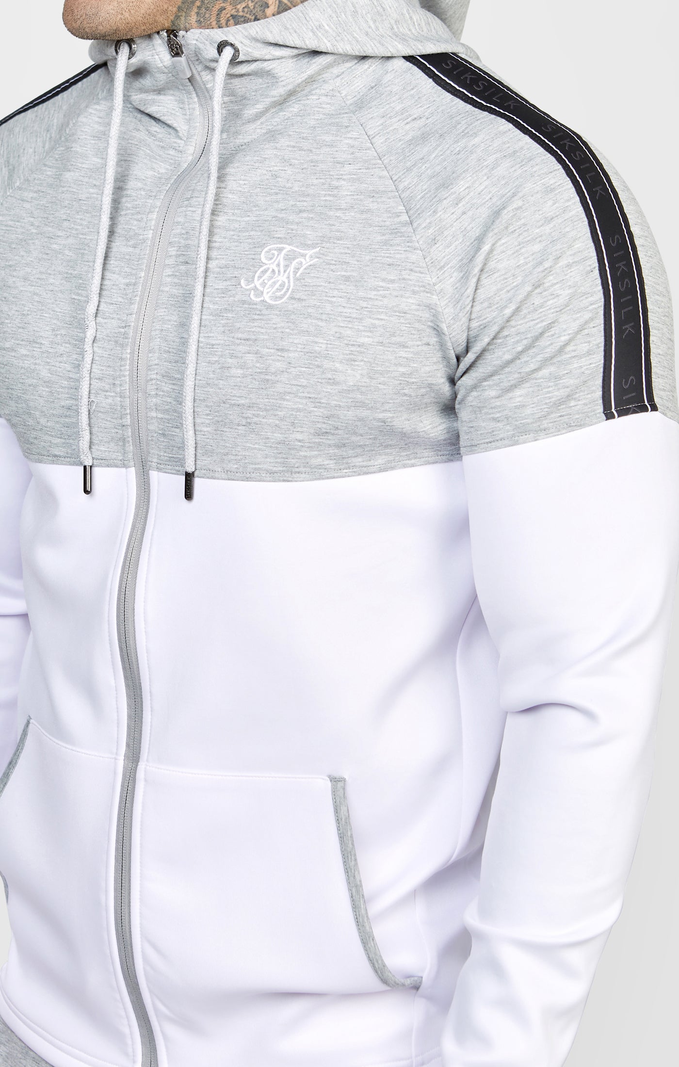 Load image into Gallery viewer, Grey Marl Zip Through Hoodie And Jogger Tracksuit Set (7)
