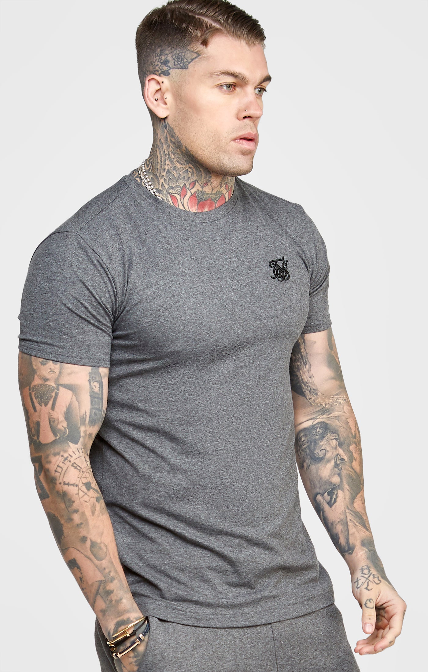 Load image into Gallery viewer, Dark Grey Essential Muscle Fit T-Shirt