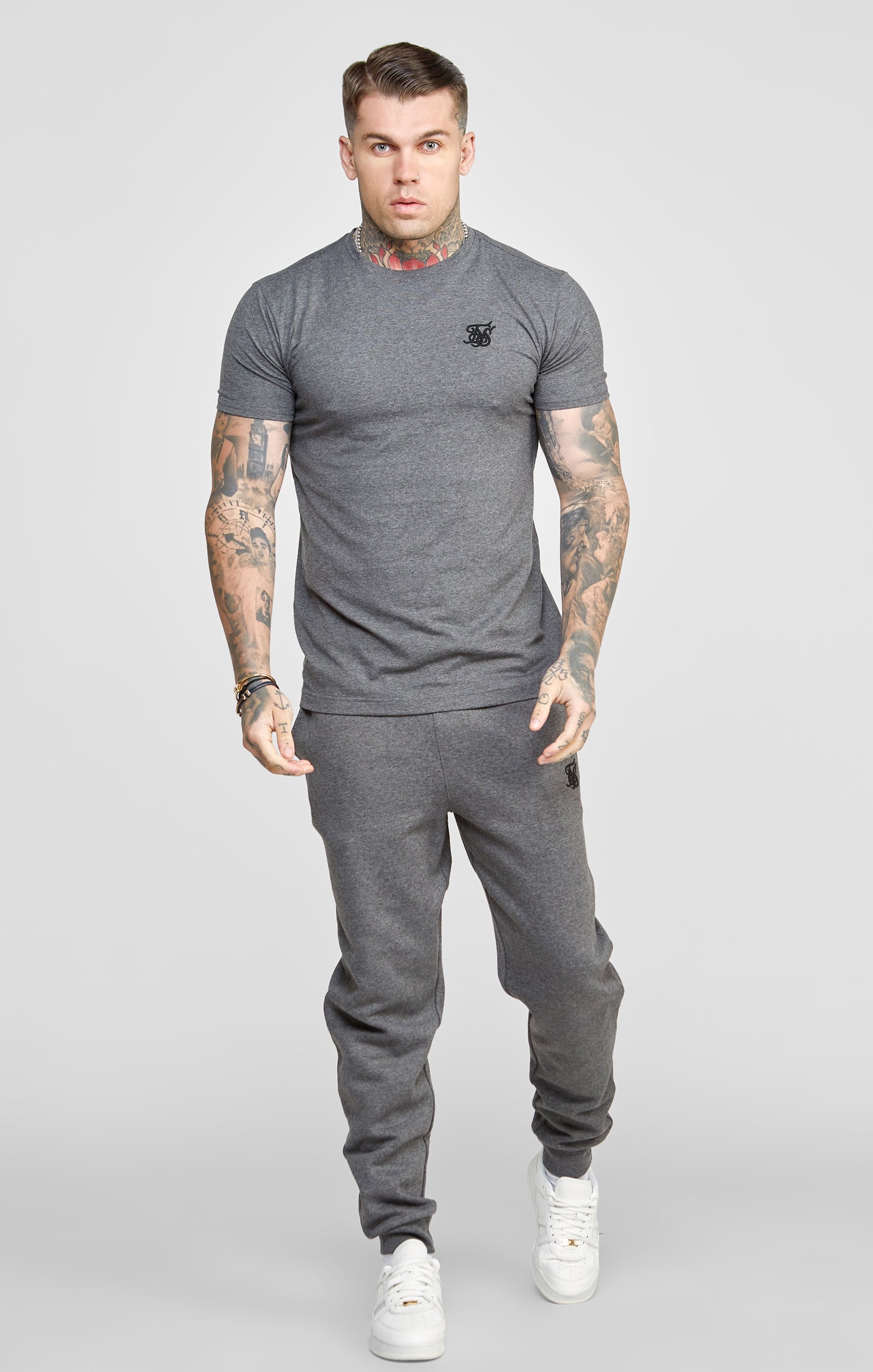 Load image into Gallery viewer, Dark Grey Essential Muscle Fit T-Shirt (2)