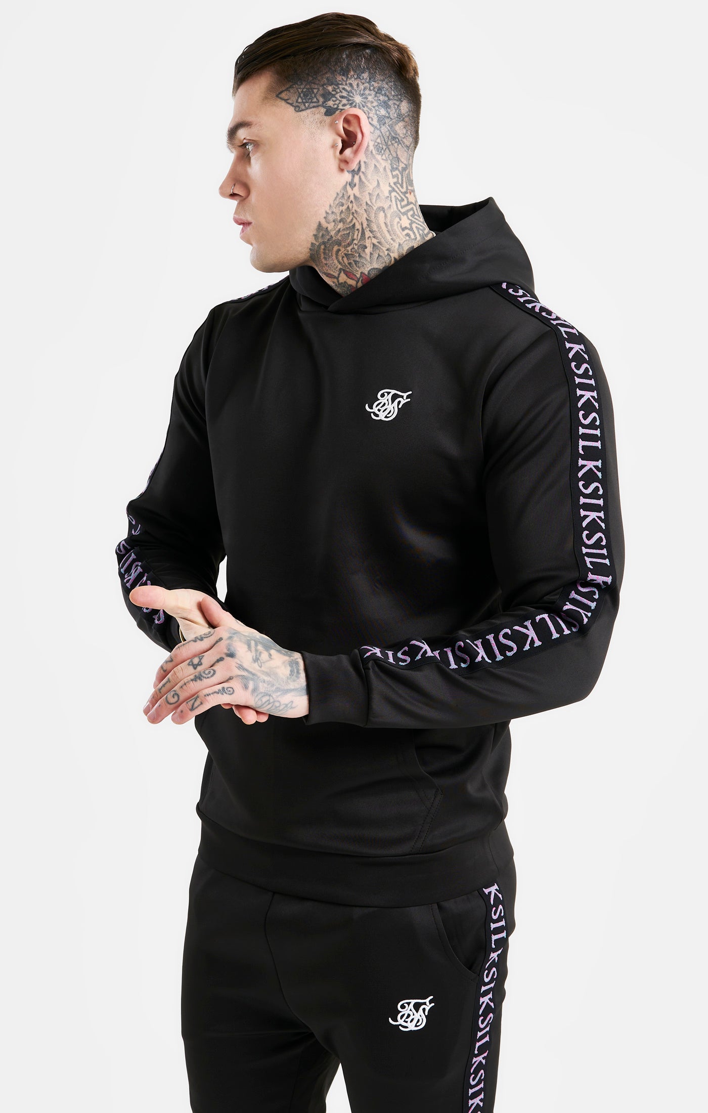 Load image into Gallery viewer, Black Taped Overhead Hoodie
