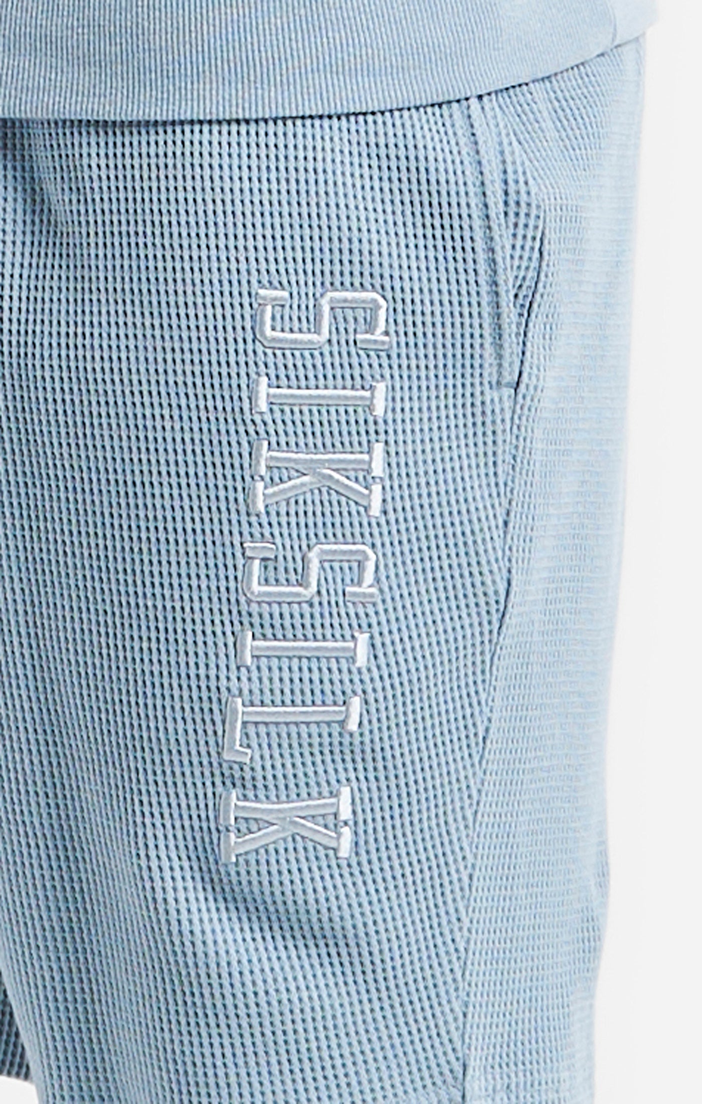 Load image into Gallery viewer, Blue Embroidered Waffle Texture Shorts (5)