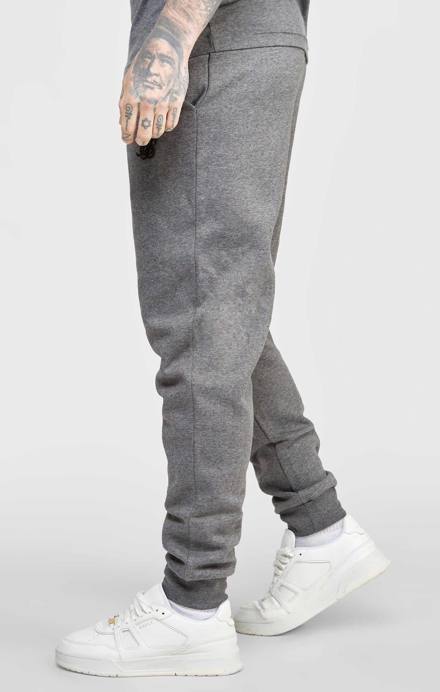 Load image into Gallery viewer, Grey Marl Essential Cuffed Jogger (1)