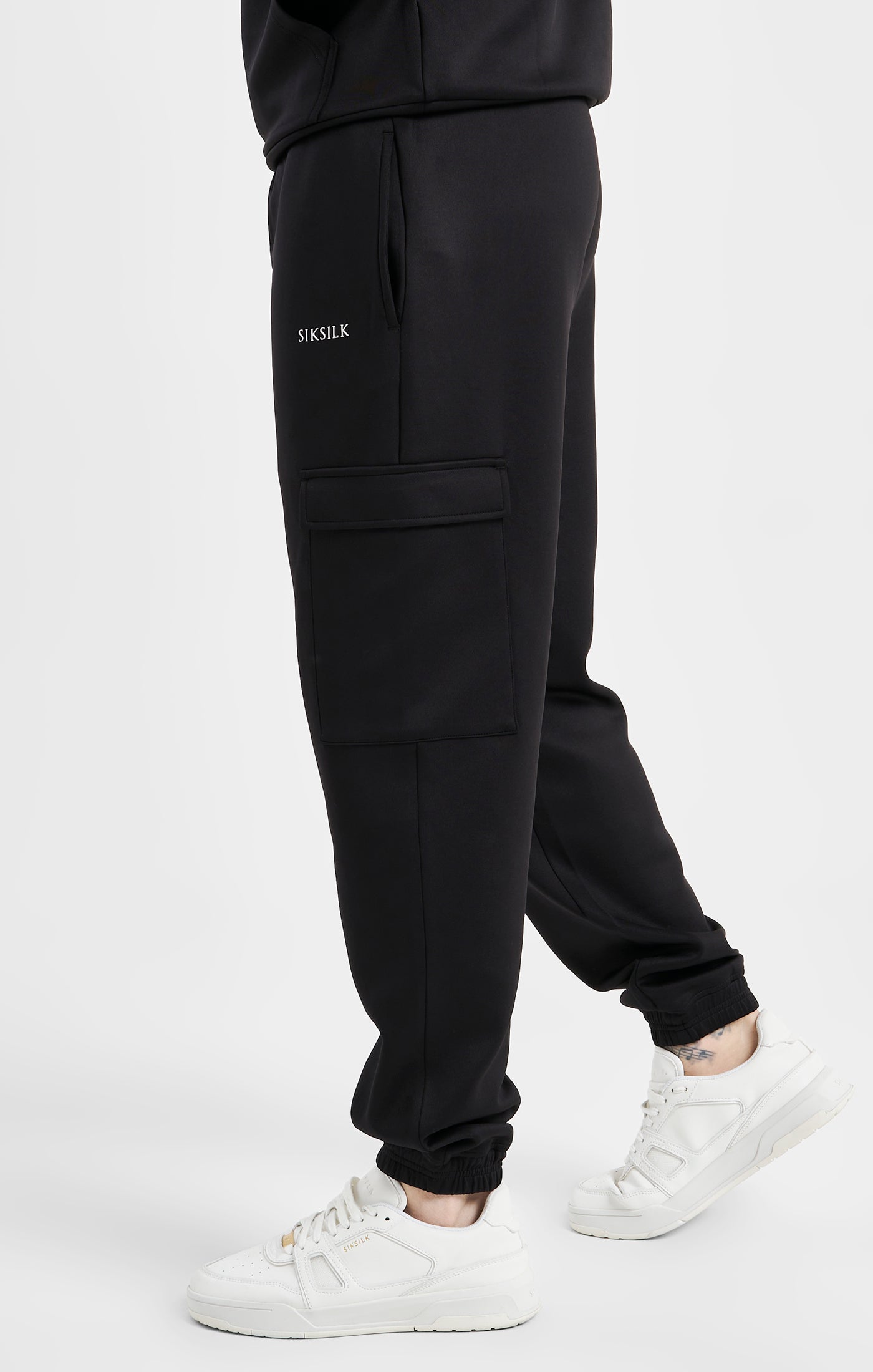 Load image into Gallery viewer, Black Poly Cargo Joggers (1)