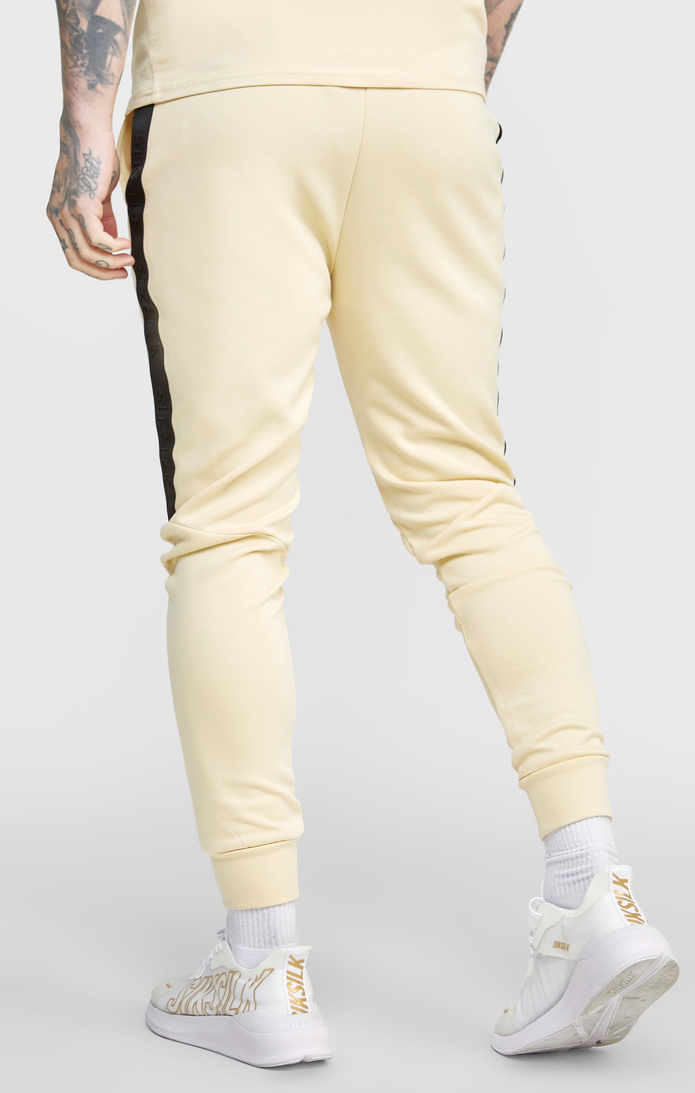 Load image into Gallery viewer, Beige Taped Cuffed Jogger (3)