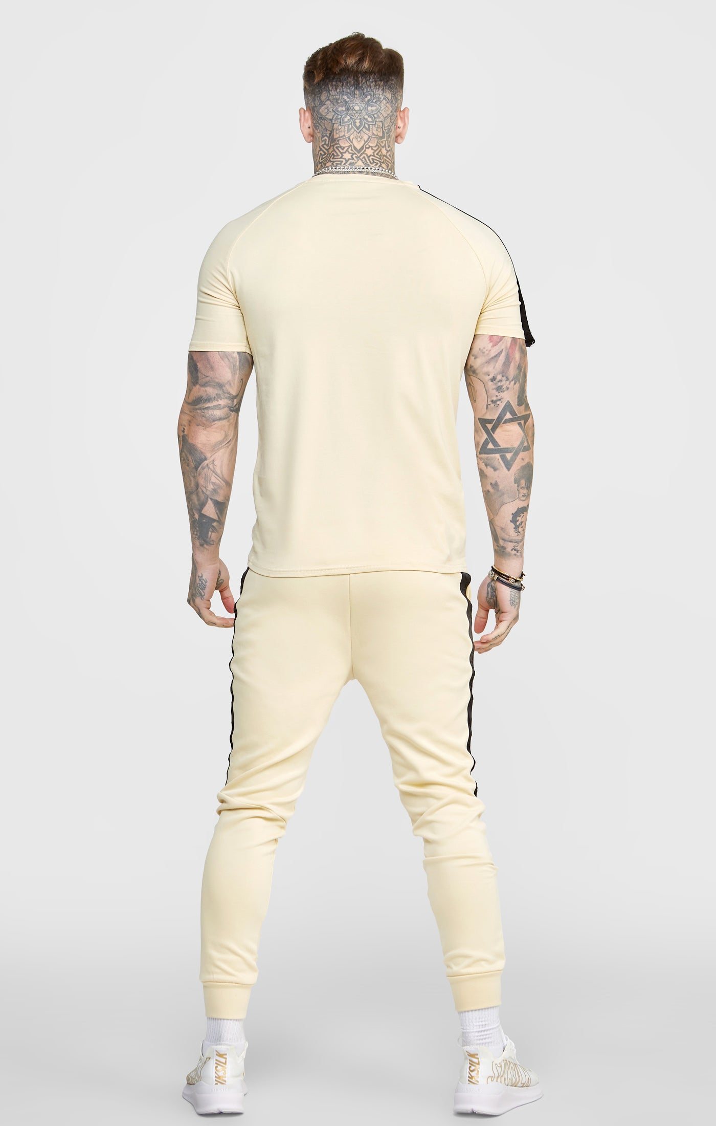Load image into Gallery viewer, Beige Taped Cuffed Jogger (4)