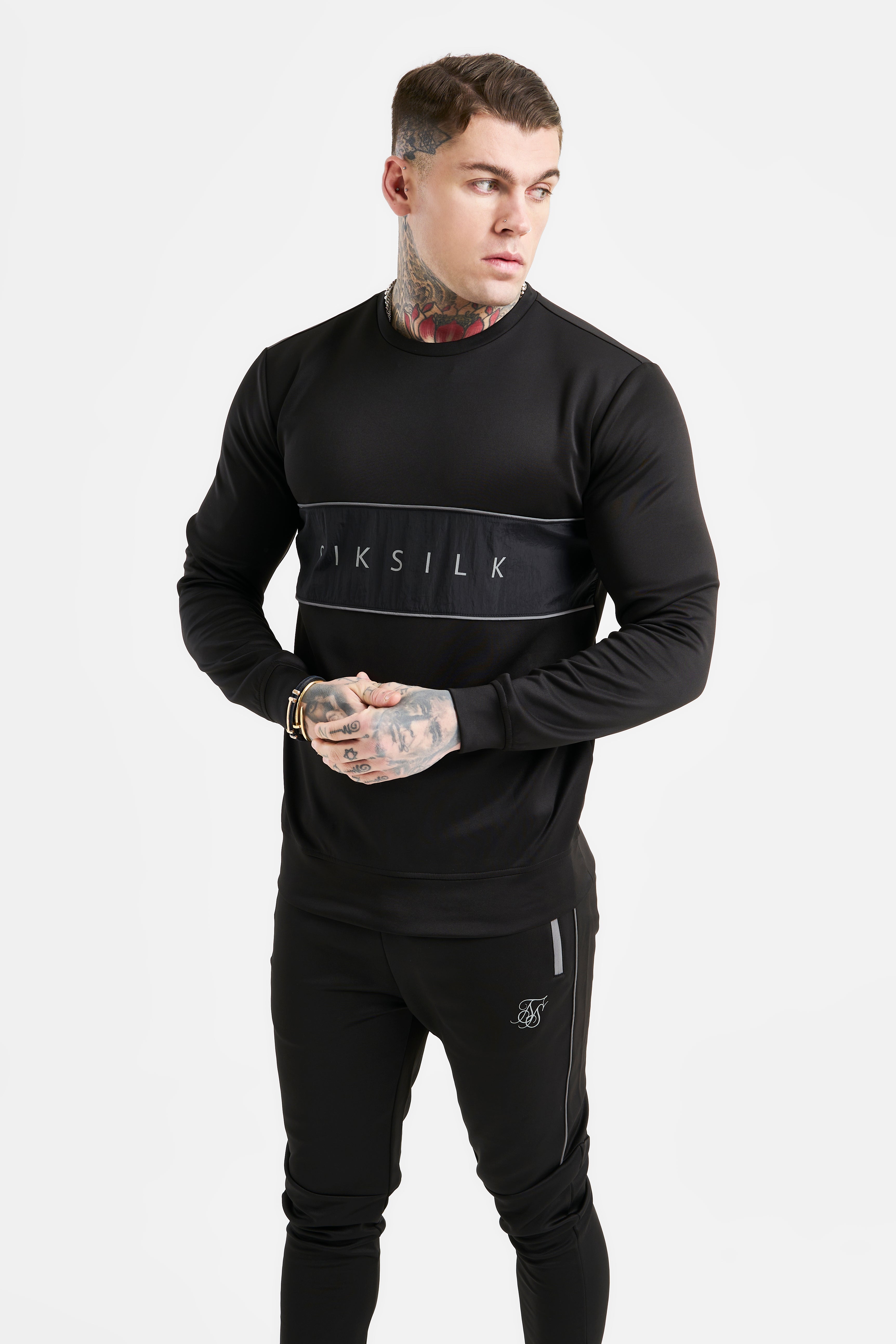Load image into Gallery viewer, Black Panelled Sweatshirt