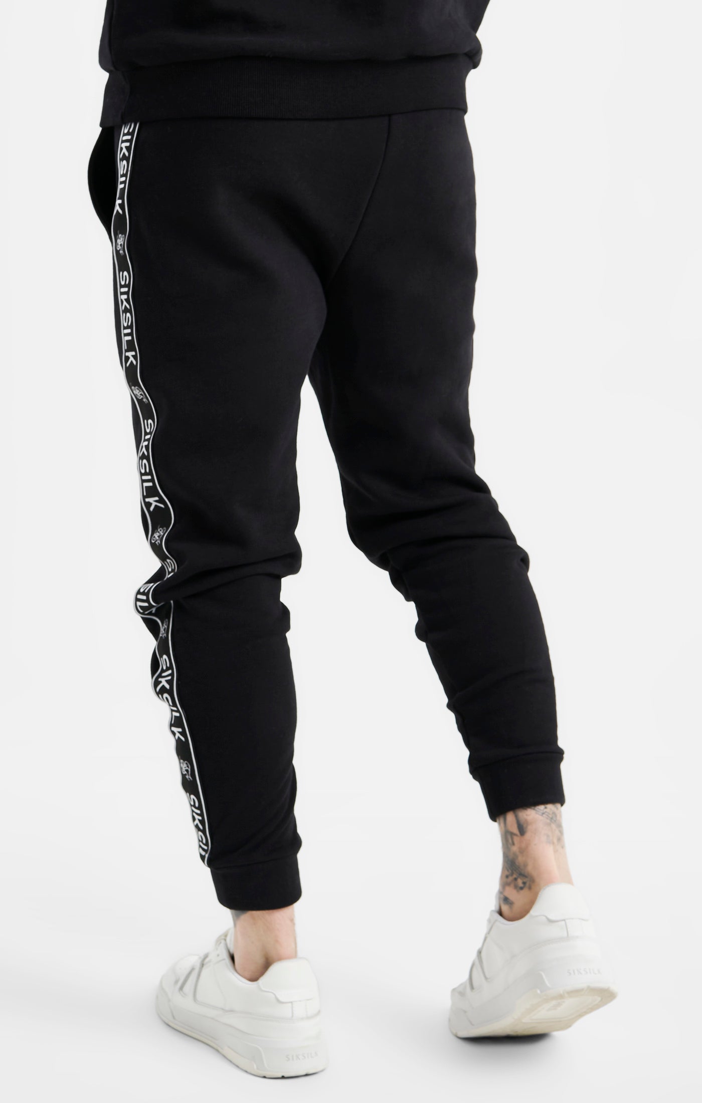 Load image into Gallery viewer, Black Taped Sweatshirt And Jogger Tracksuit Set (4)