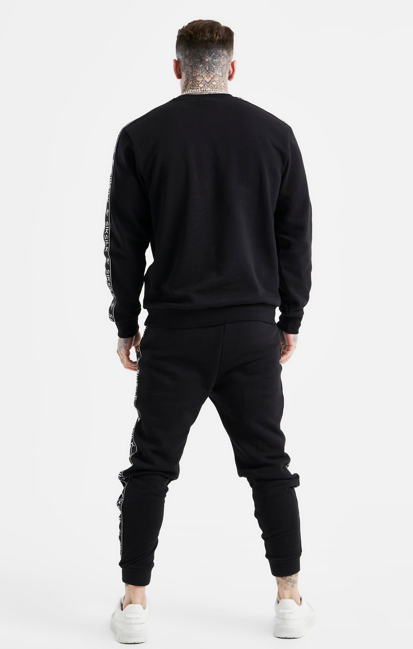 Load image into Gallery viewer, Black Taped Sweatshirt And Jogger Tracksuit Set (5)