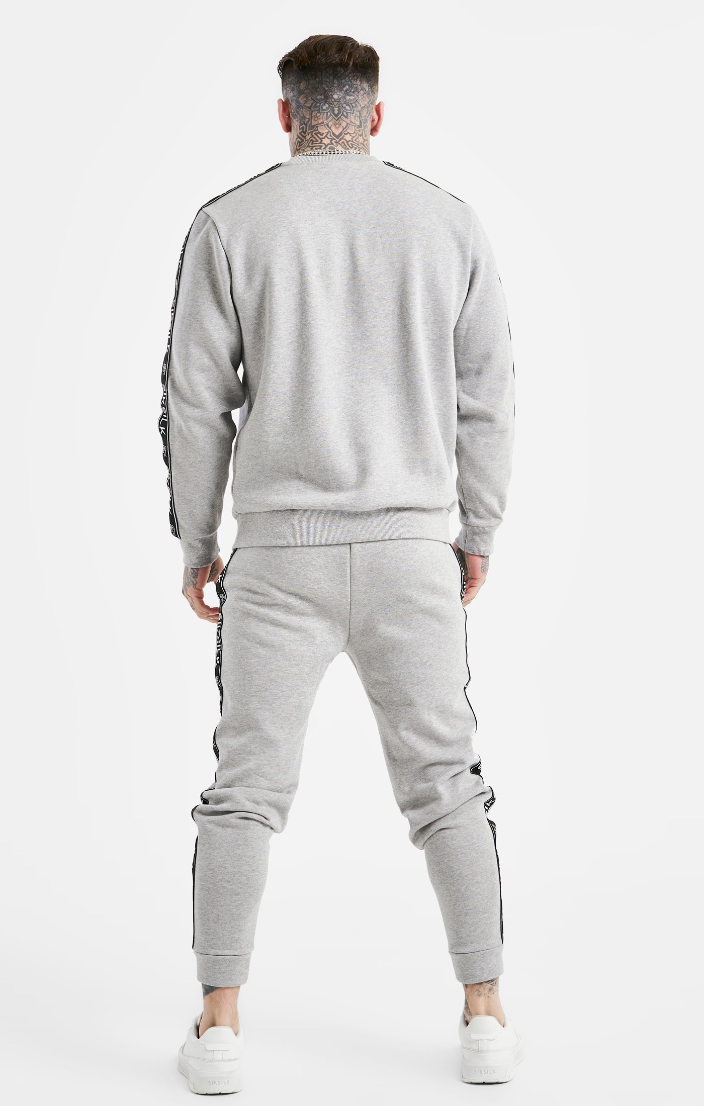 Load image into Gallery viewer, Grey Taped Sweatshirt And Jogger Tracksuit Set (2)