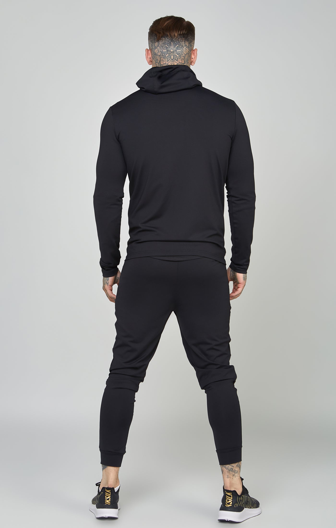 Load image into Gallery viewer, Black Sports Zip Through Muscle Fit Hoodie (4)