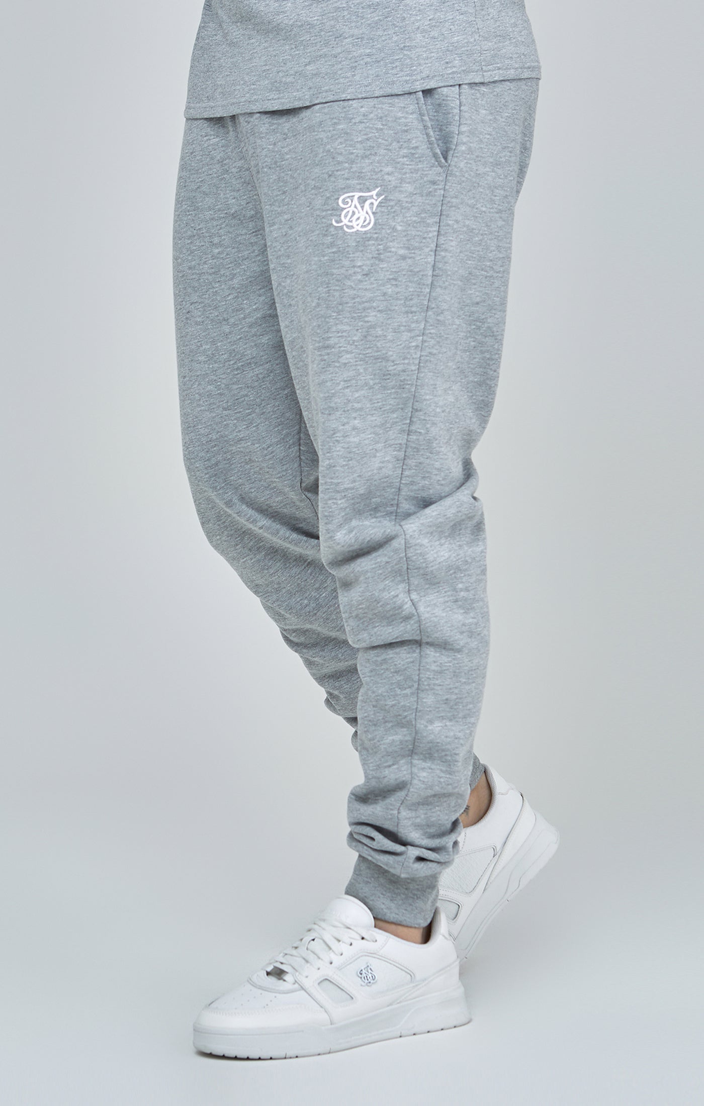 Load image into Gallery viewer, Grey Marl Essential Cuffed Joggers