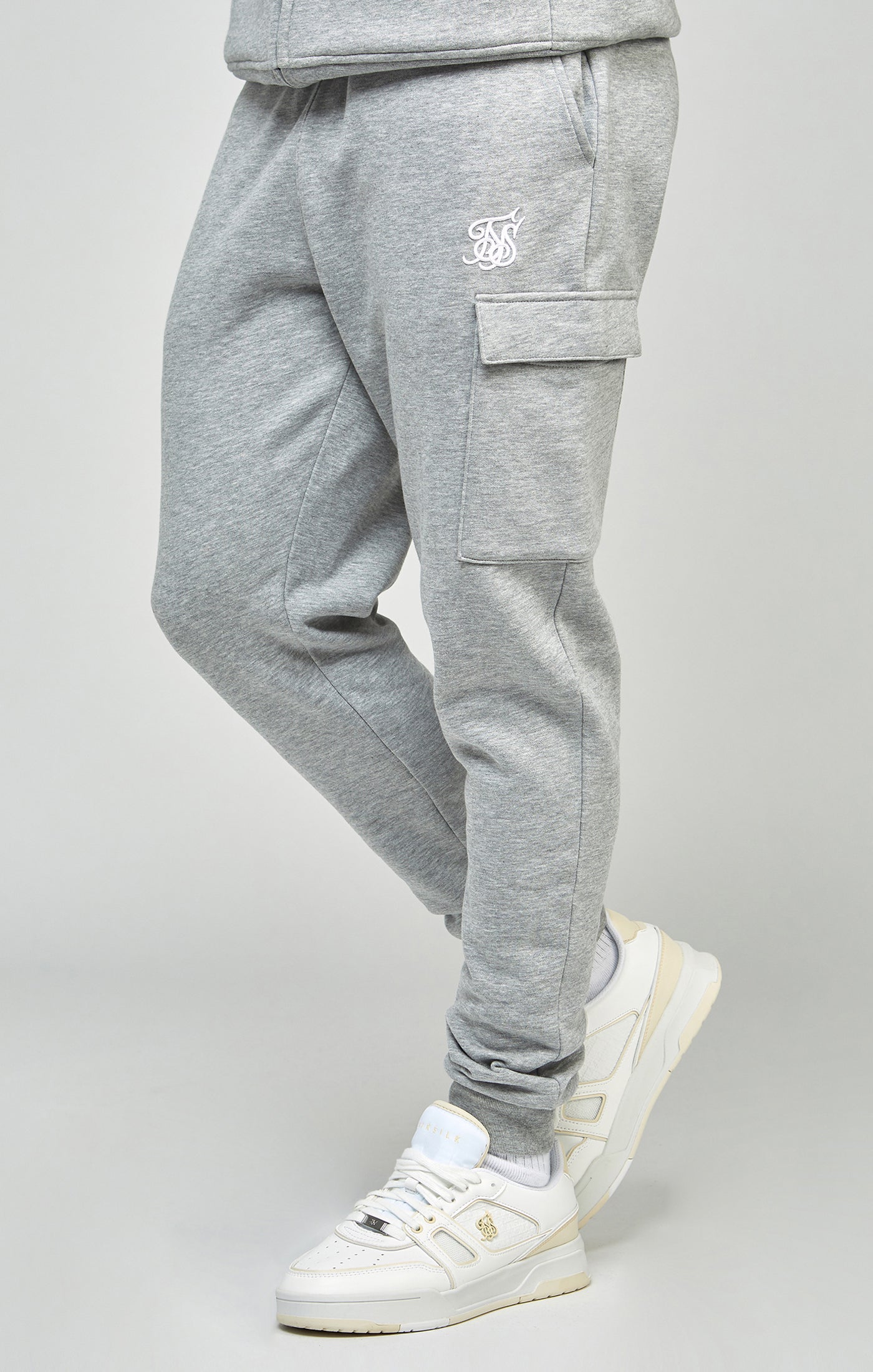 Load image into Gallery viewer, Grey Marl Essential Cargo Joggers
