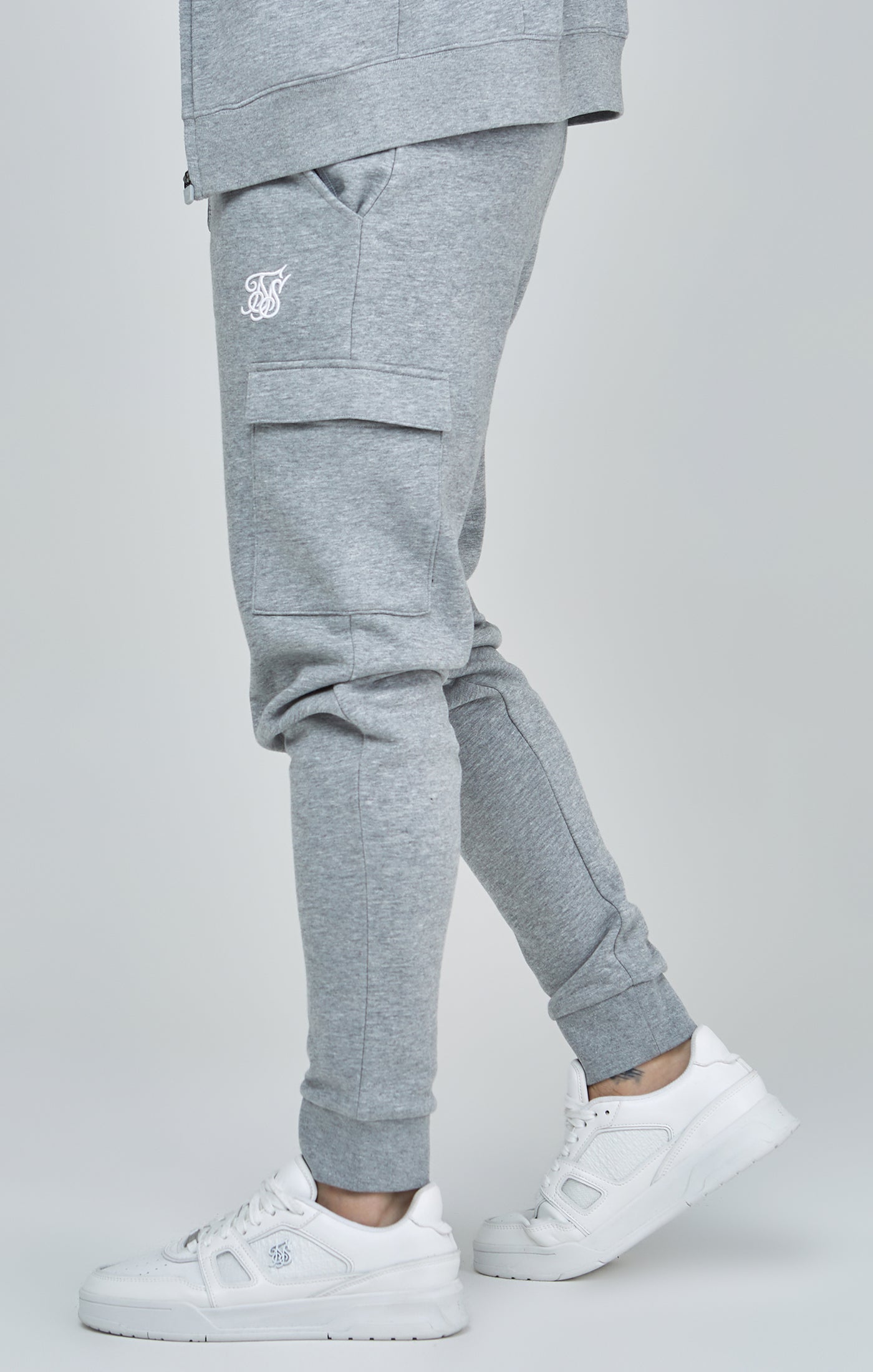 Load image into Gallery viewer, Grey Marl Essential Cargo Joggers (2)