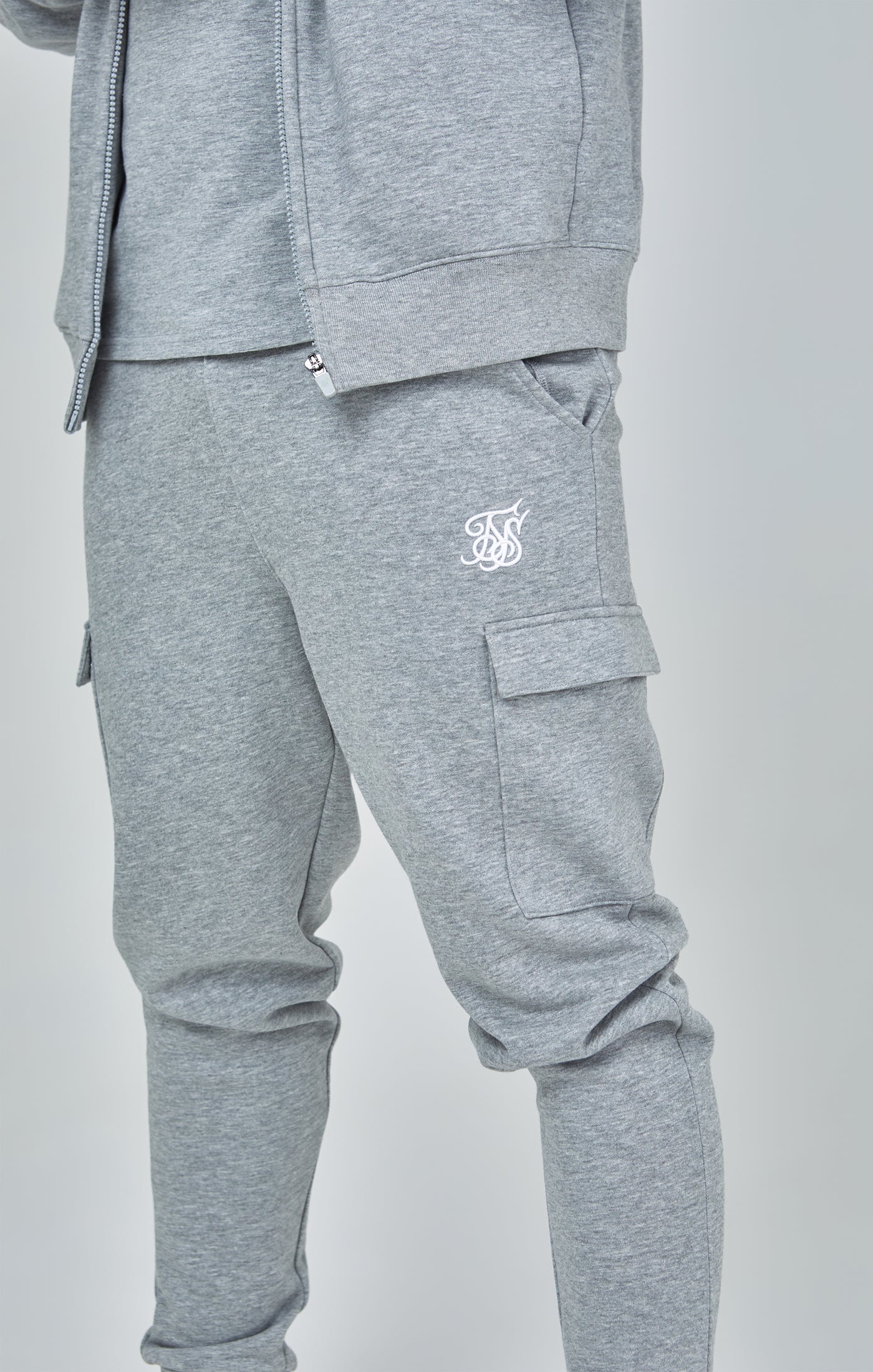 Load image into Gallery viewer, Grey Marl Essential Cargo Joggers (5)